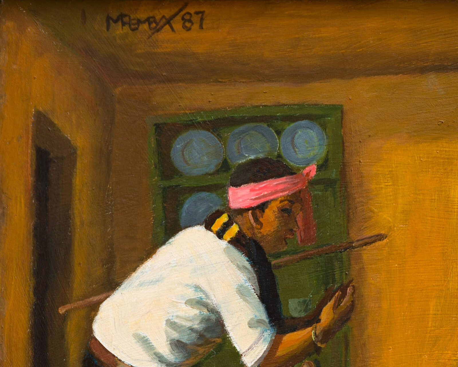 Artwork by George Pemba, The Rehearsal: Umbhorho, Made of Oil on board 