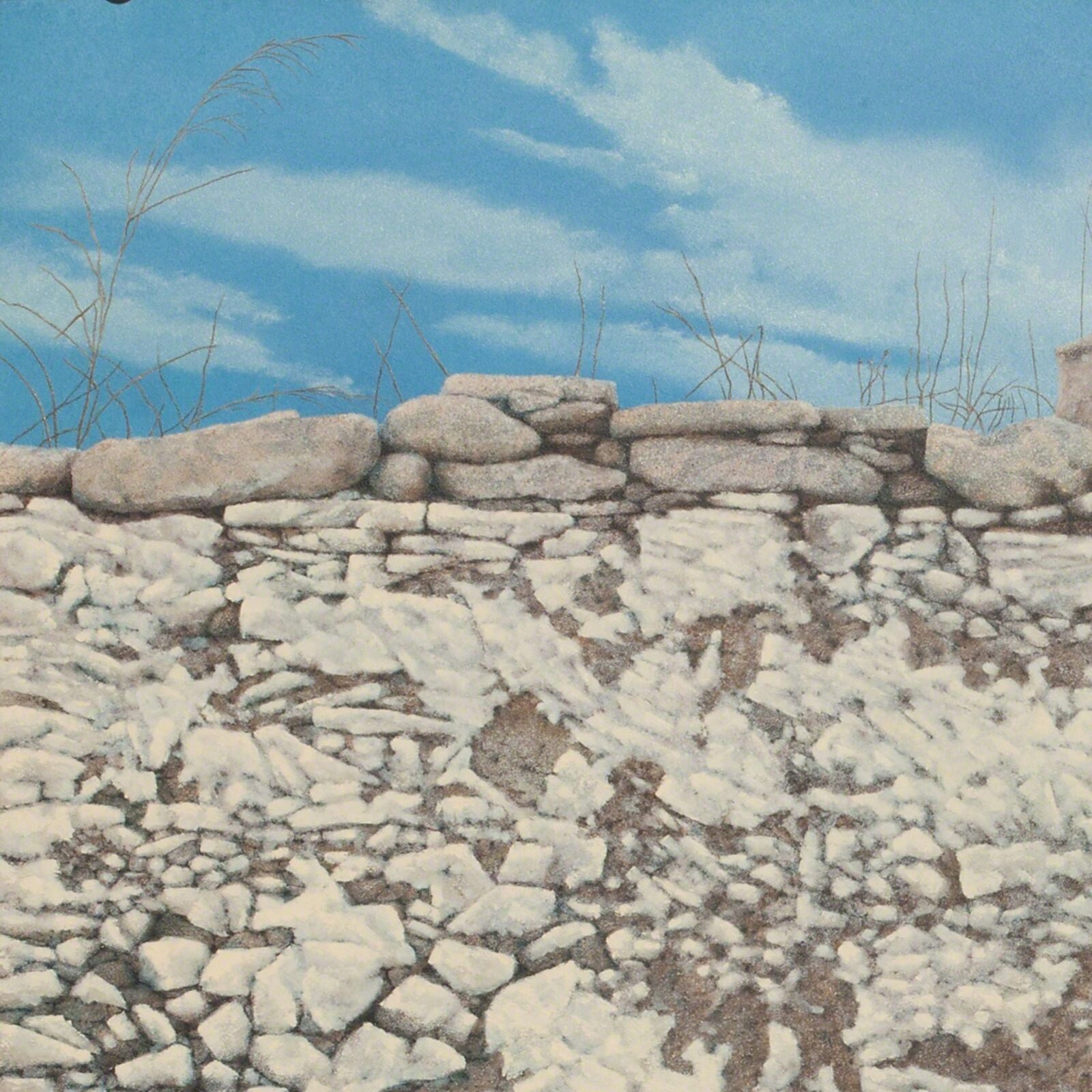 Artwork by George Tzannes, Old Wall in Aroniadika, Made of Oil on Board 