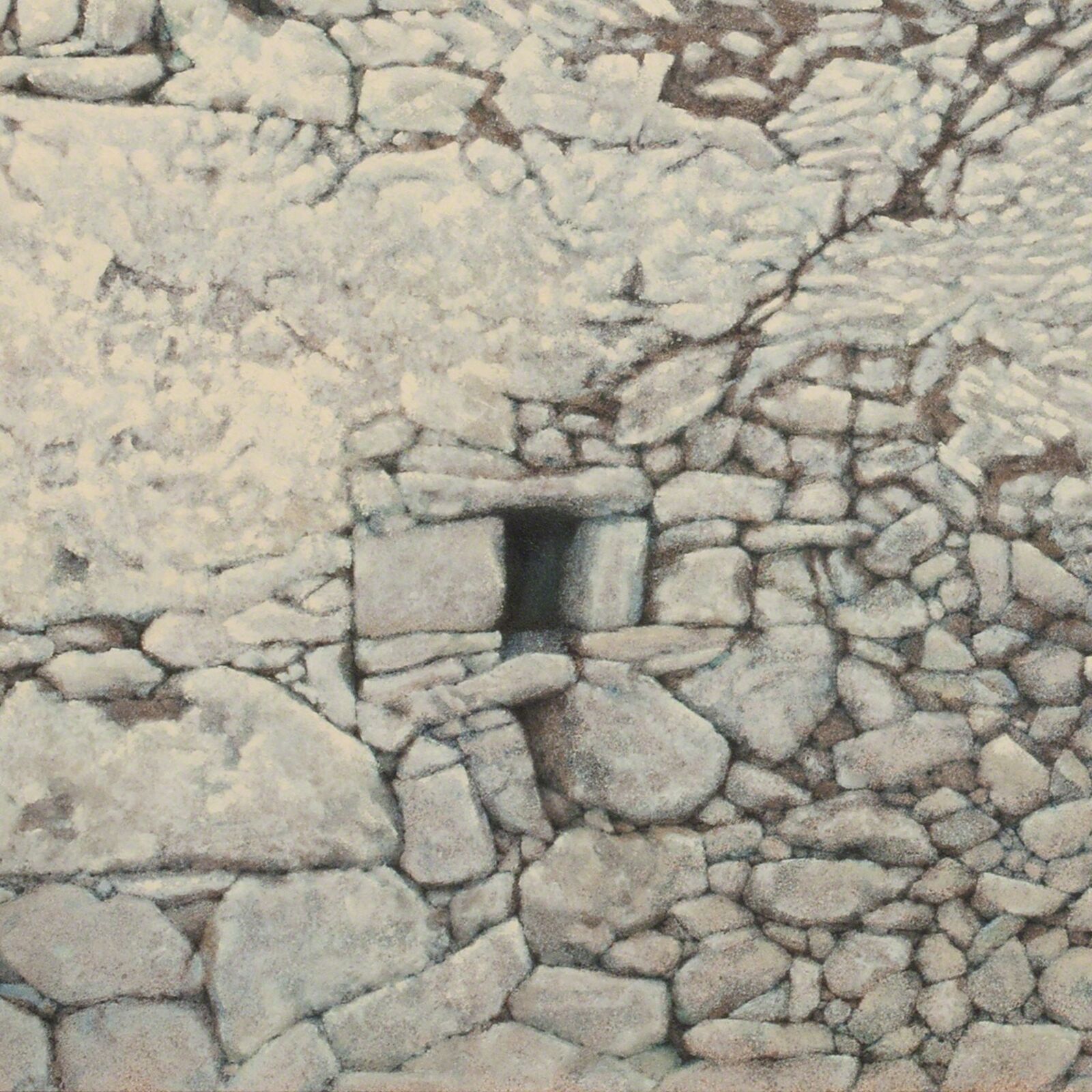Artwork by George Tzannes, Old Wall in Aroniadika, Made of Oil on Board 