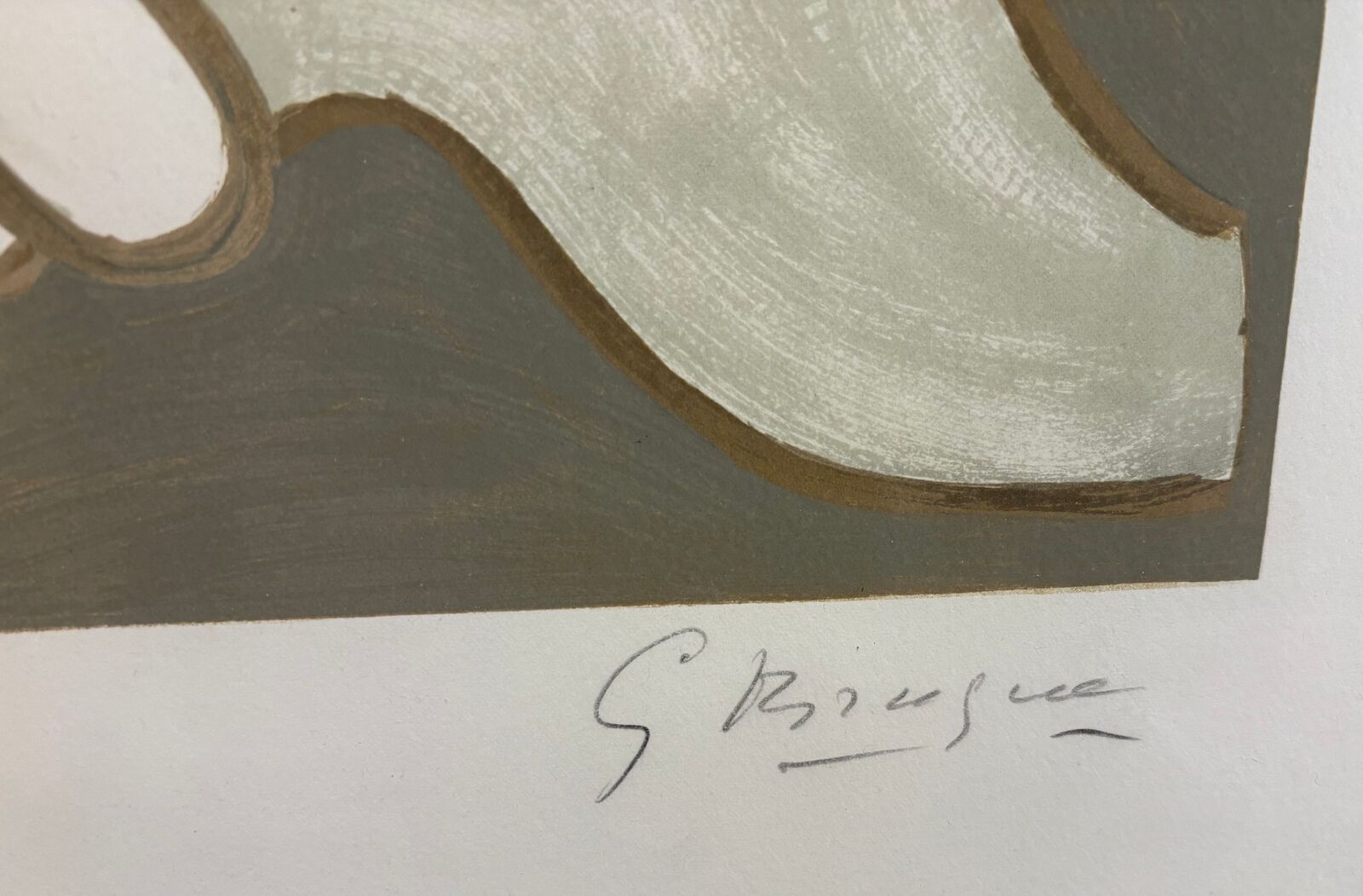 A painting of two white doves flying in the air.