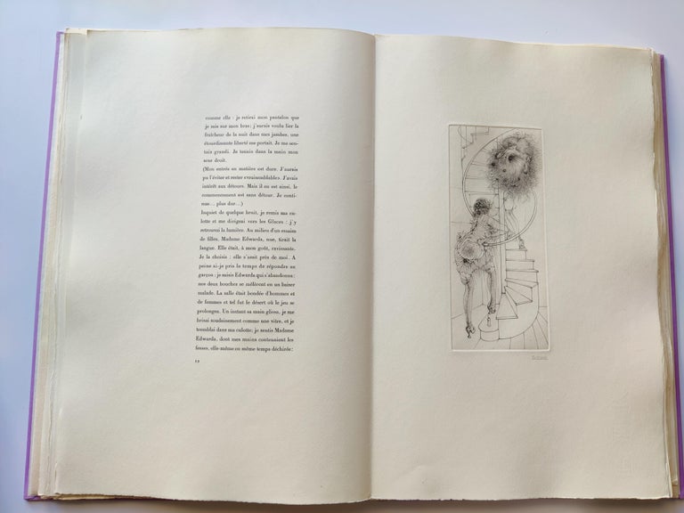 an open book with a drawing on it