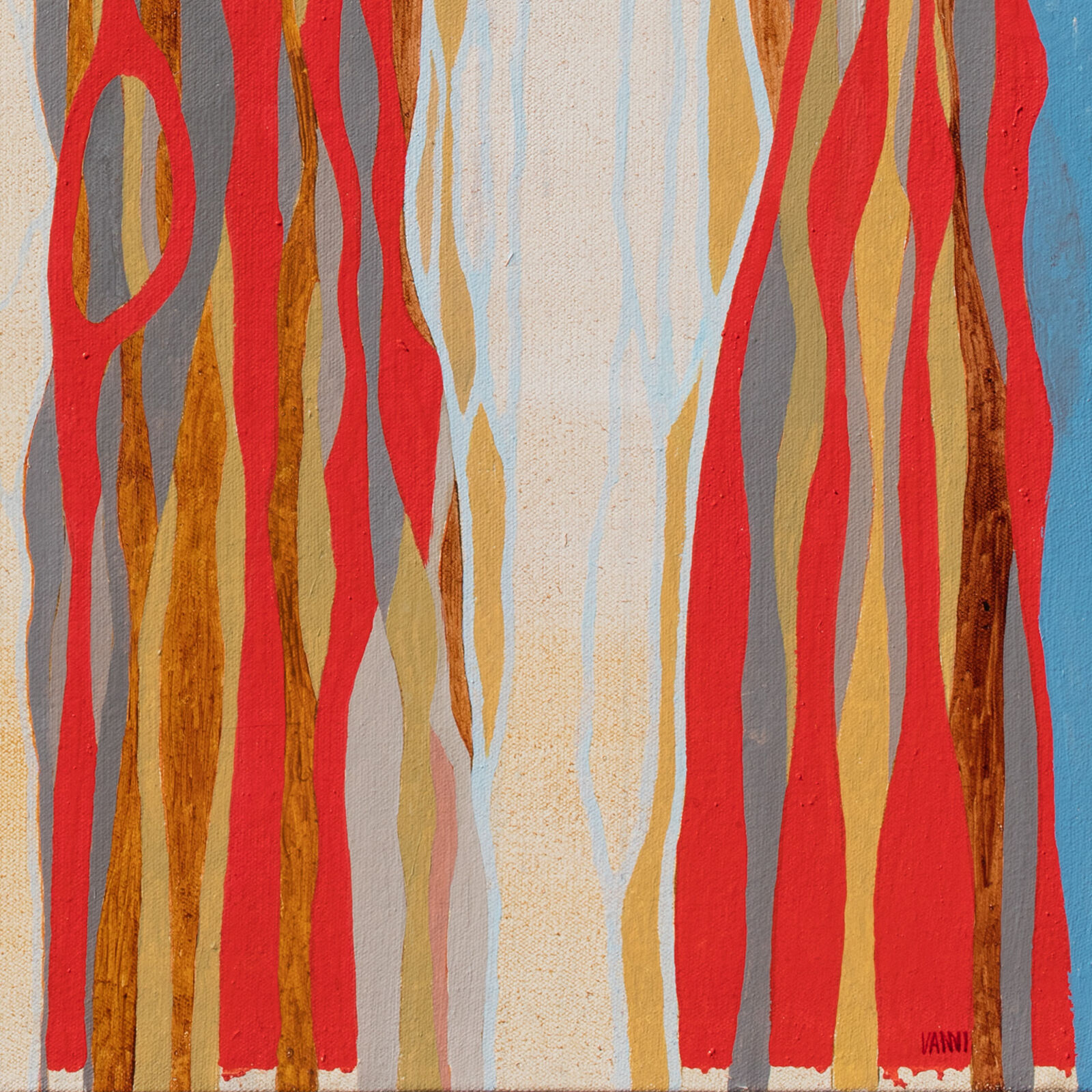 A painting of a window with a sun in the middle of it.