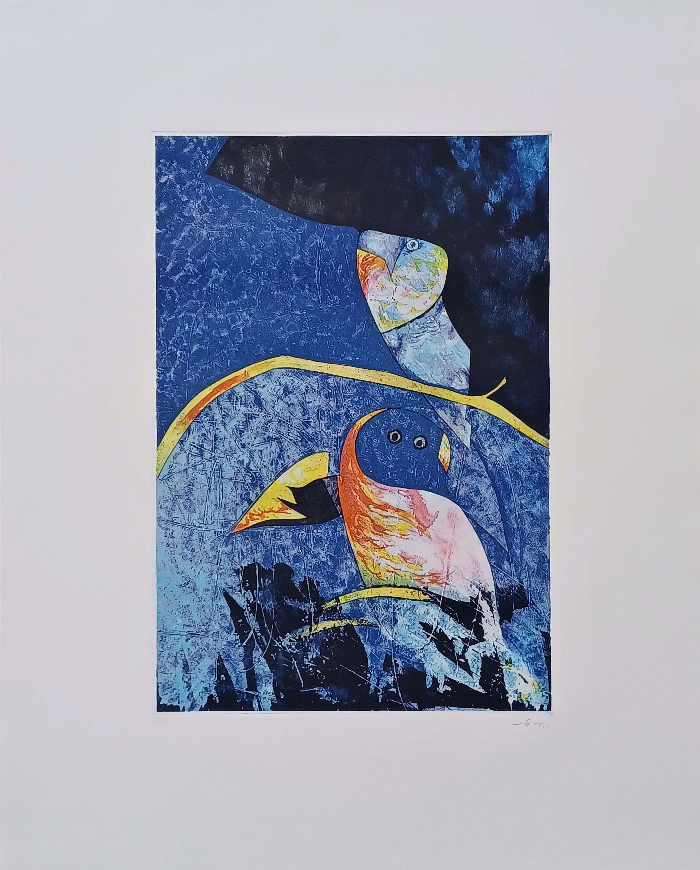 Artwork by Gianni Dova, Gufi, Made of Aquatint, Eau-forte 