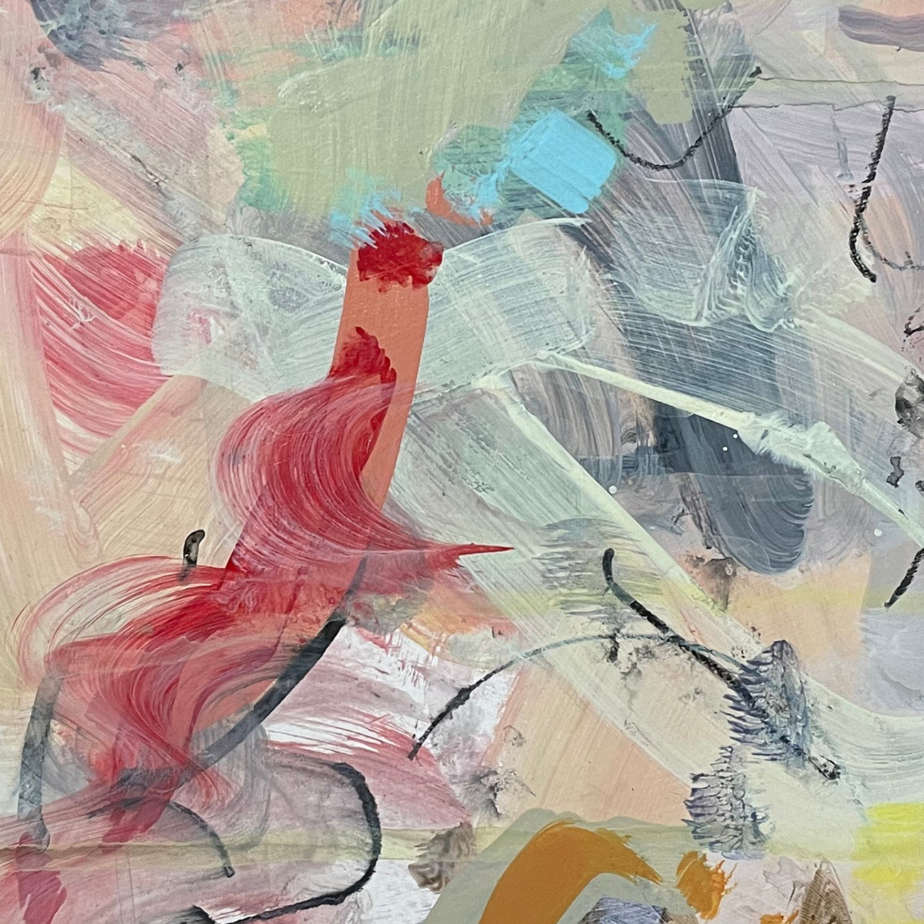 Artwork by Gina Werfel, Companion, Made of Acrylic and mixed media on panel 