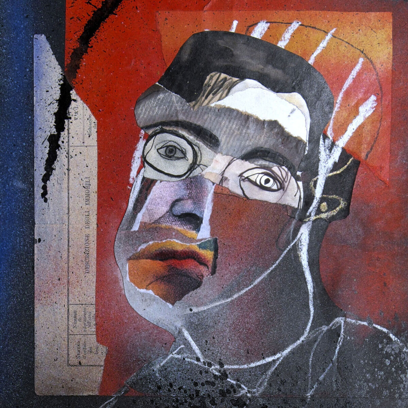 Artwork by Giuseppe Ragazzini, Uomo Seduto Stilizzato, Made of Mixed Media on Paper 