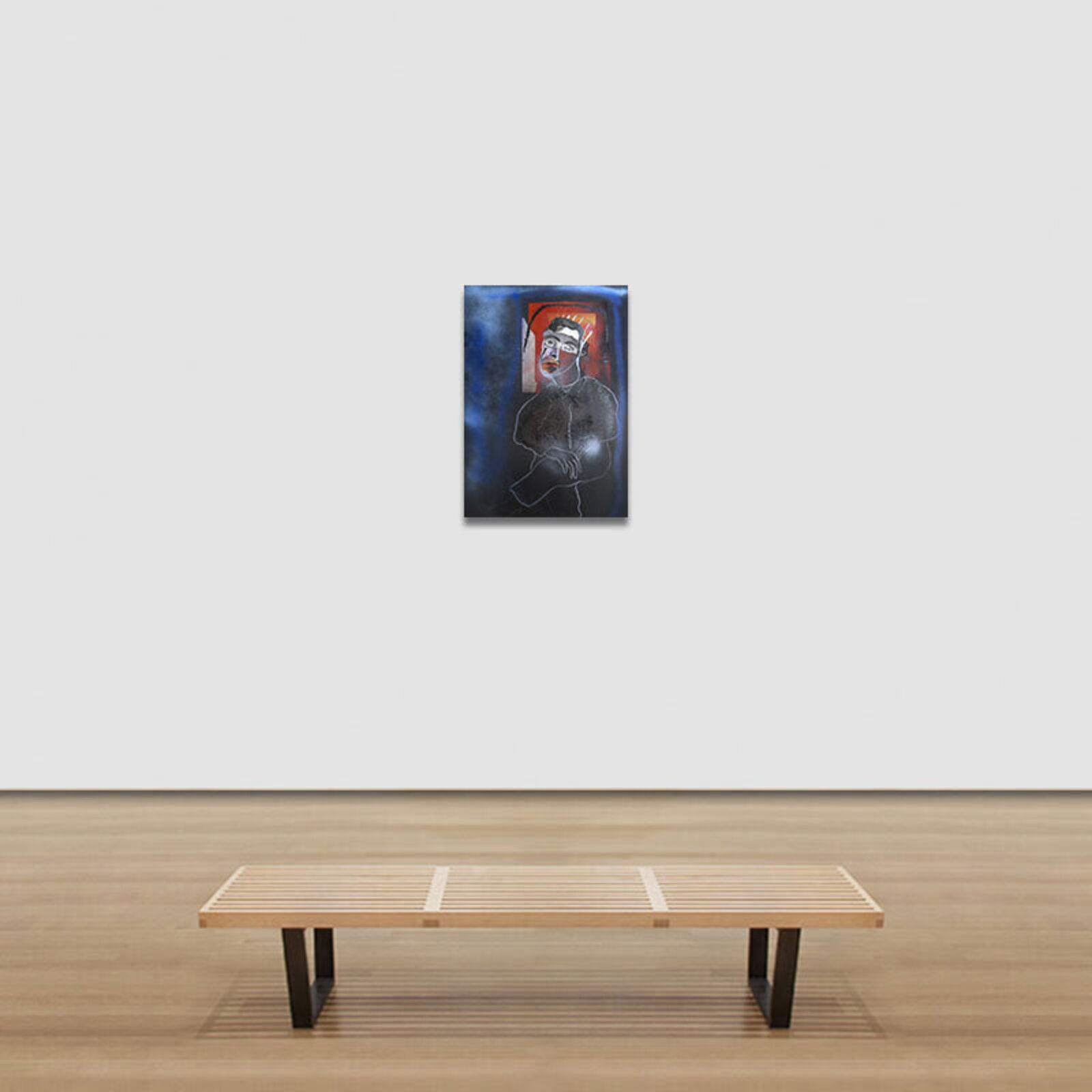 Artwork by Giuseppe Ragazzini, Uomo Seduto Stilizzato, Made of Mixed Media on Paper 