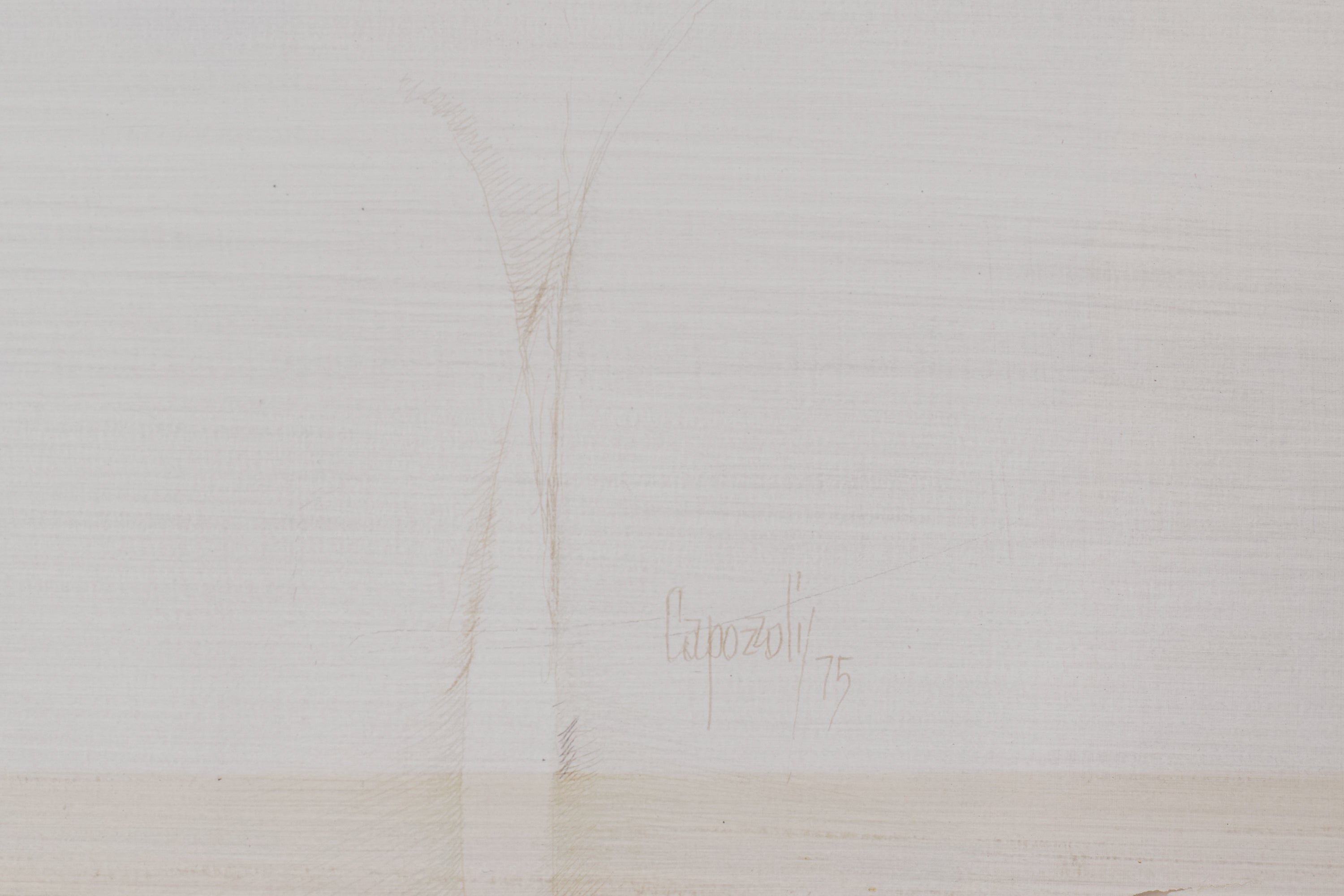 A drawing of a woman with her hair blowing in the wind.