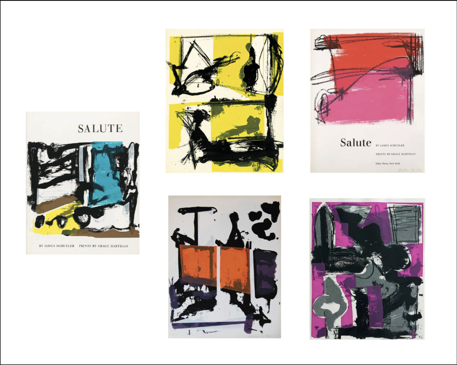 A set of four books with different colored covers.