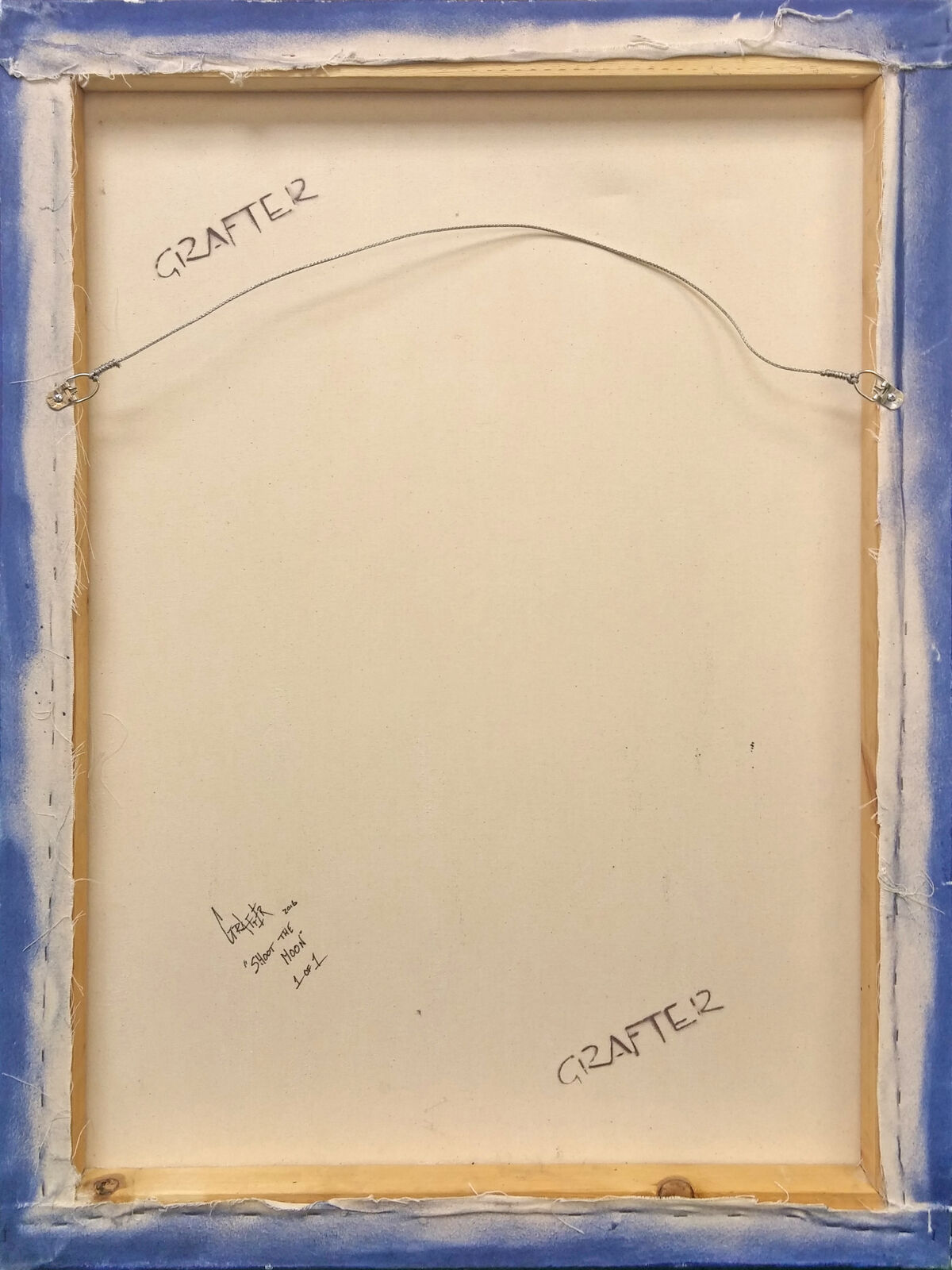 Artwork by Grafter, SHOOT THE MOON, Made of Stencil And Spray Paint On Canvas 