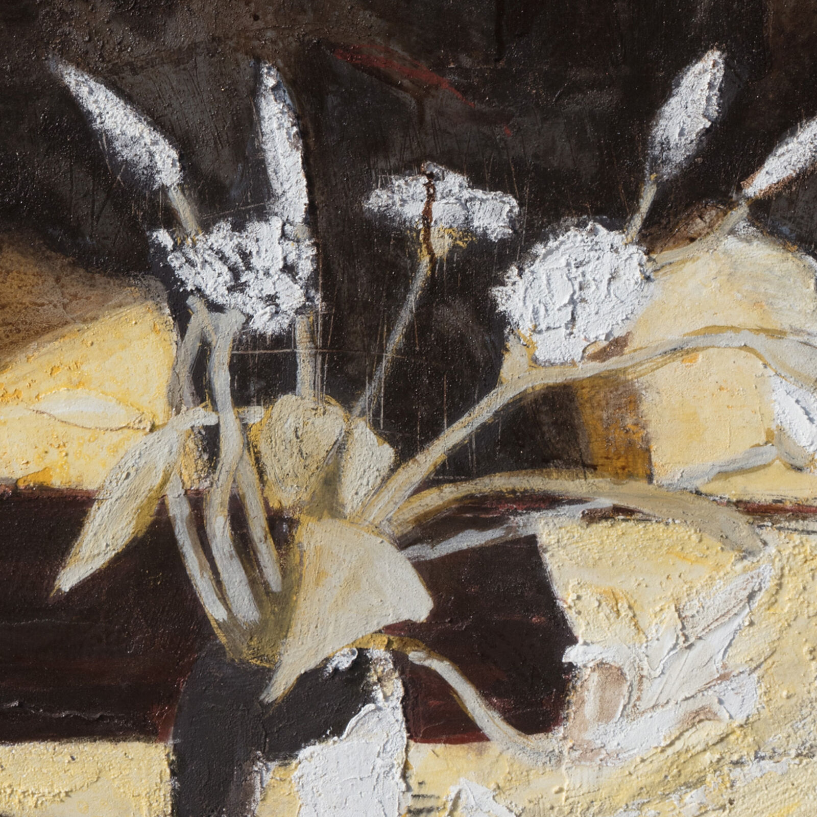 Artwork by Gregory Kitterle, Night Blooms, Made of Pigment and plaster on wood panel 