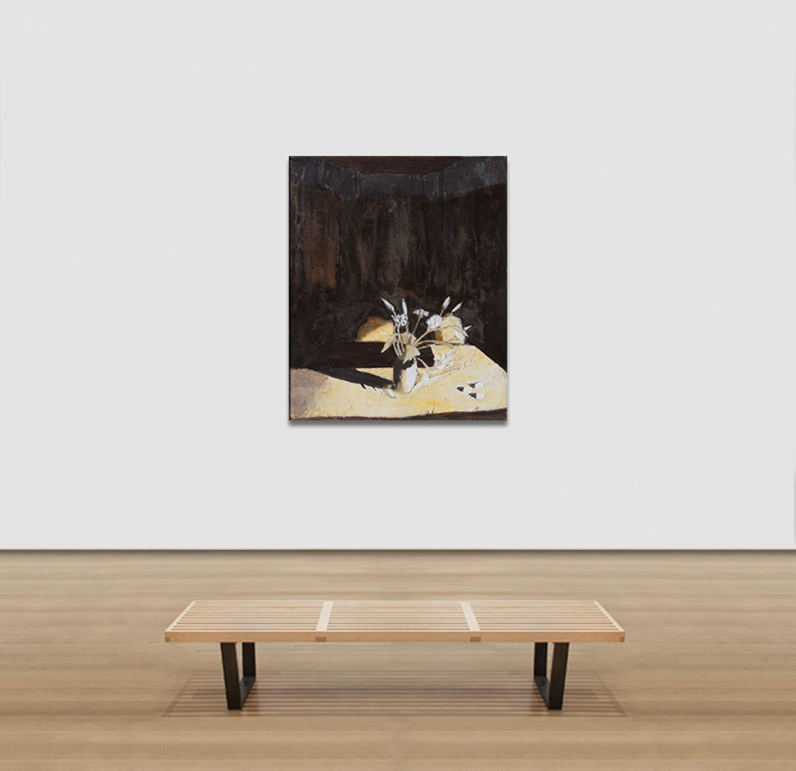 Artwork by Gregory Kitterle, Night Blooms, Made of Pigment and plaster on wood panel 