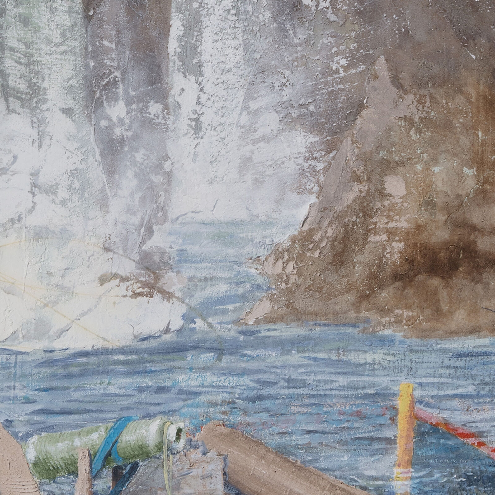 Artwork by Gregory Kitterle, Offering, Made of Pigment and plaster on wood panel 