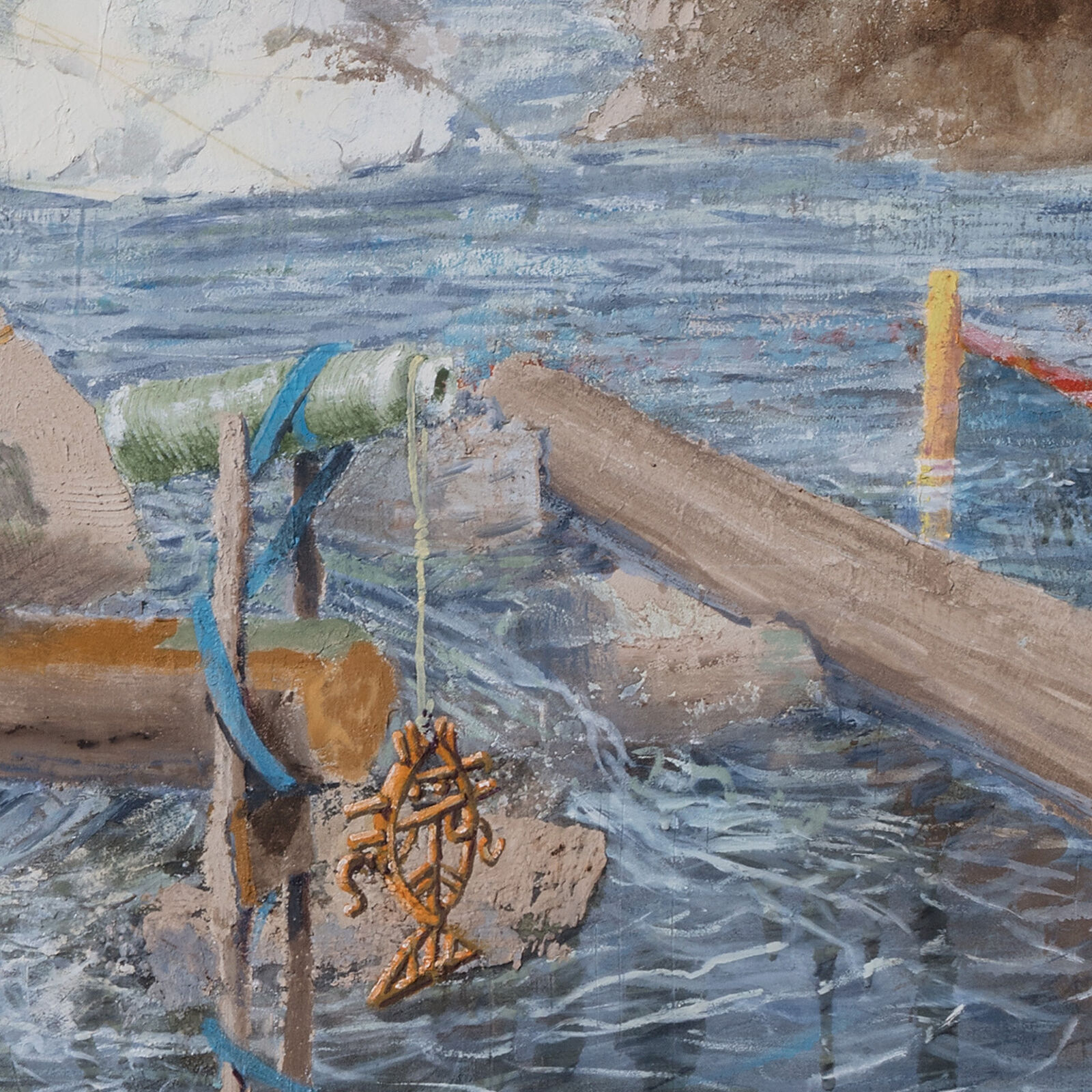 Artwork by Gregory Kitterle, Offering, Made of Pigment and plaster on wood panel 