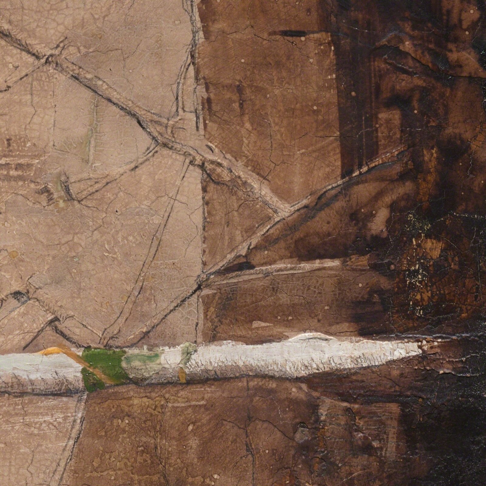 Artwork by Gregory Kitterle, Arch and Pole, Made of Ink, Oil and Pencil on Board 