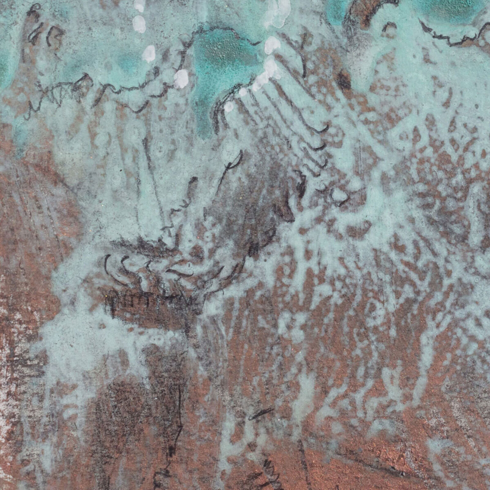 Artwork by Gregory Kitterle, Glyph, Made of Mixed Media on Archival Paper 