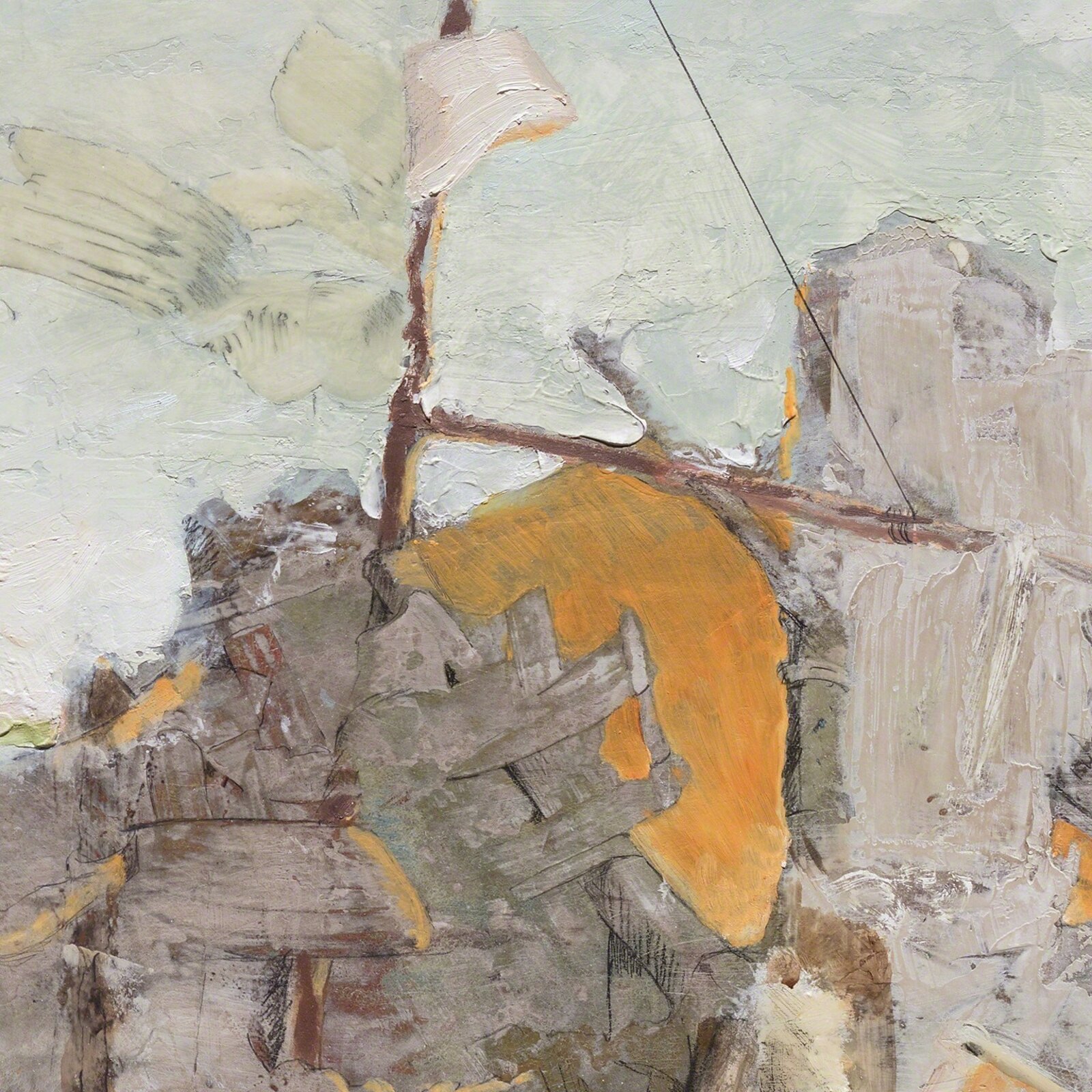 Artwork by Gregory Kitterle, Last Harrah, Made of Resin, Plaster, Pencil and Oil Paint on Board 