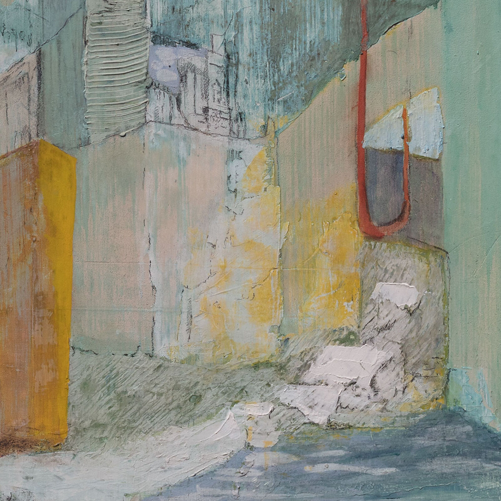 Artwork by Gregory Kitterle, Patina Experiment #9, Made of Fresco & Patina on Canvas Mounted on Panel 