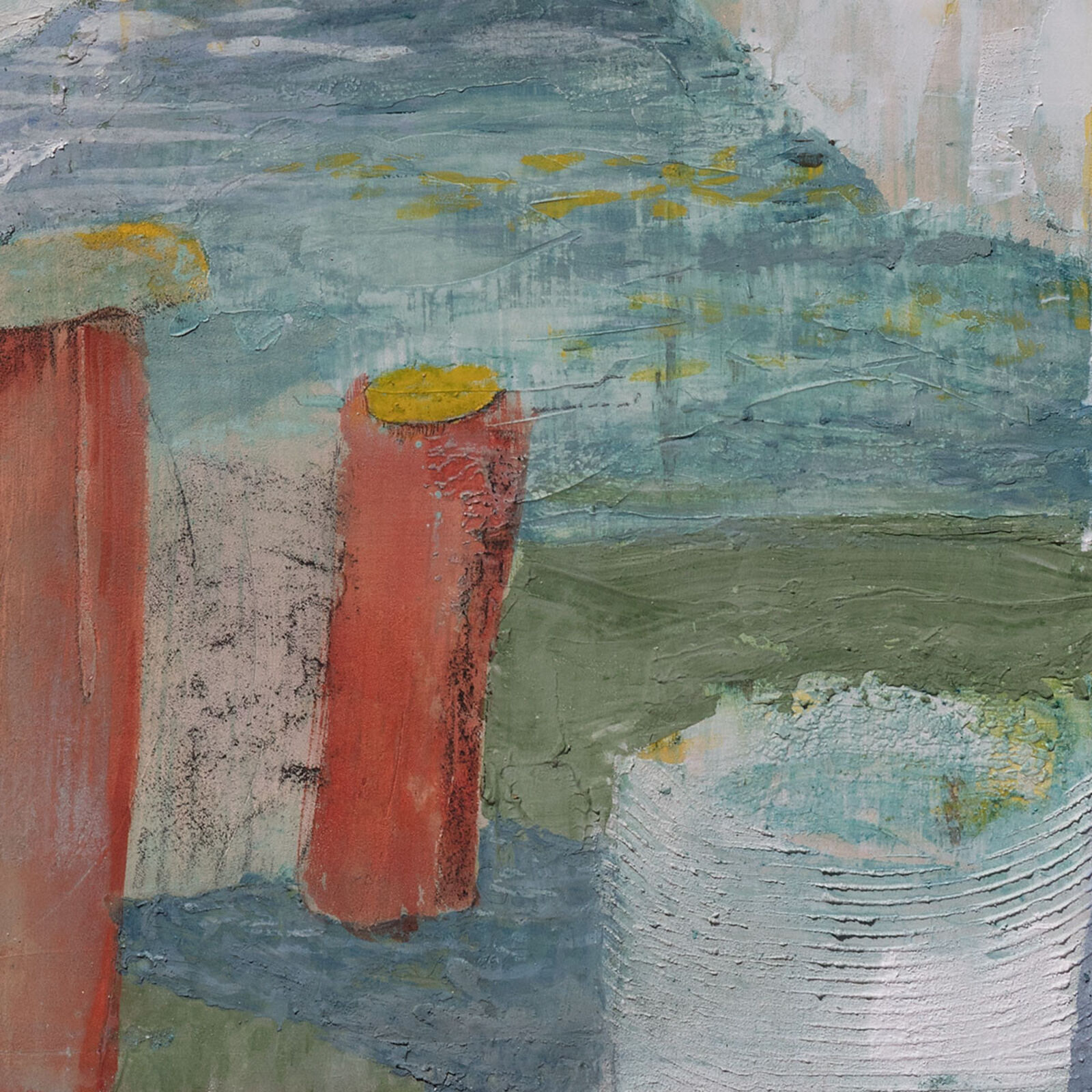 Artwork by Gregory Kitterle, Patina Experiment #9, Made of Fresco & Patina on Canvas Mounted on Panel 