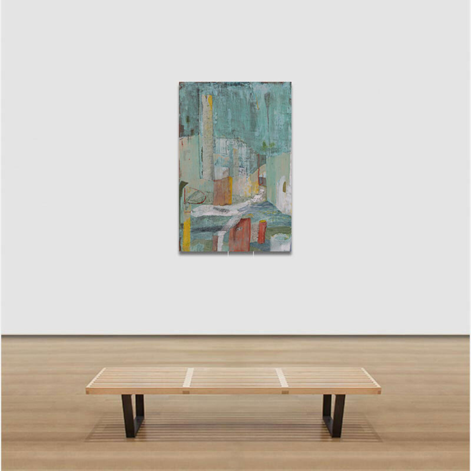 Artwork by Gregory Kitterle, Patina Experiment #9, Made of Fresco & Patina on Canvas Mounted on Panel 