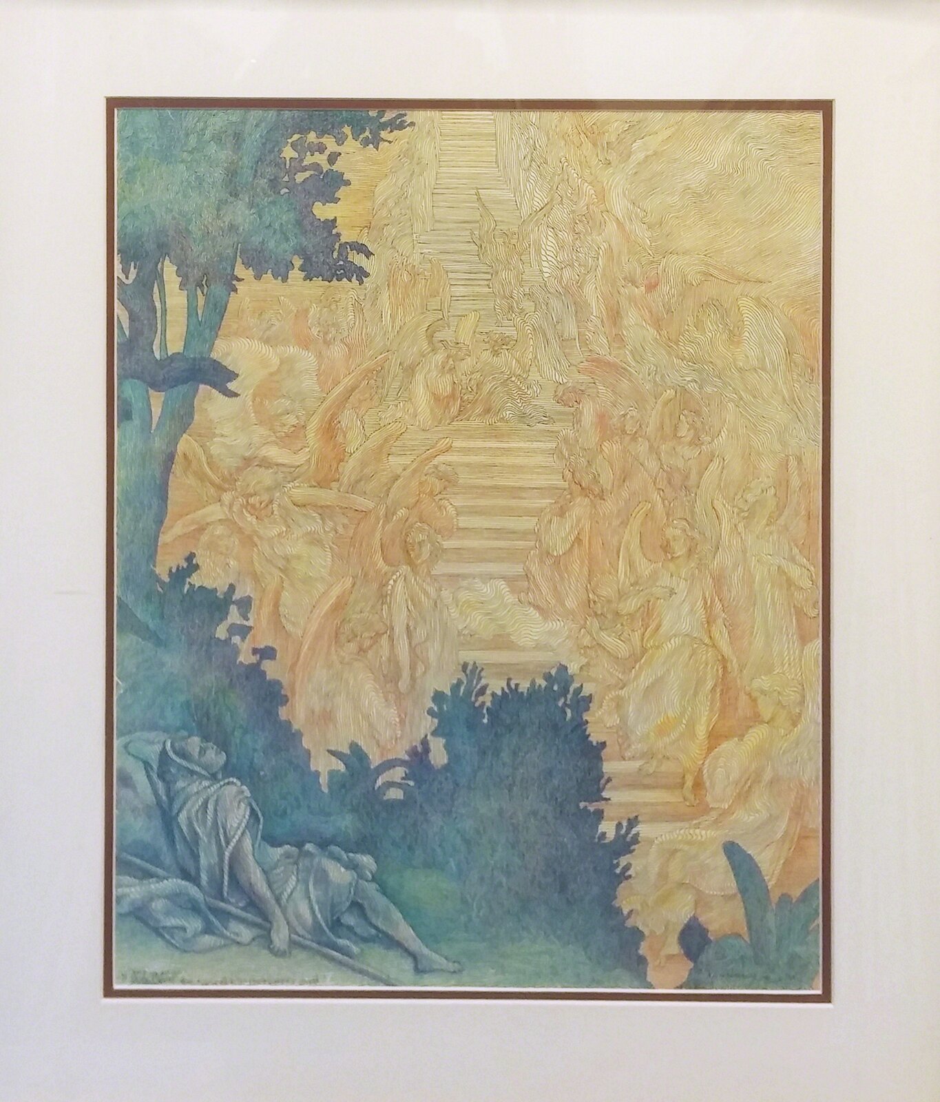 Artwork by Guillaume A. Azoulay, La Reve D. Dore (The Dream Of Gold), Made of Hand Colored Trail Proof Monoprint 
