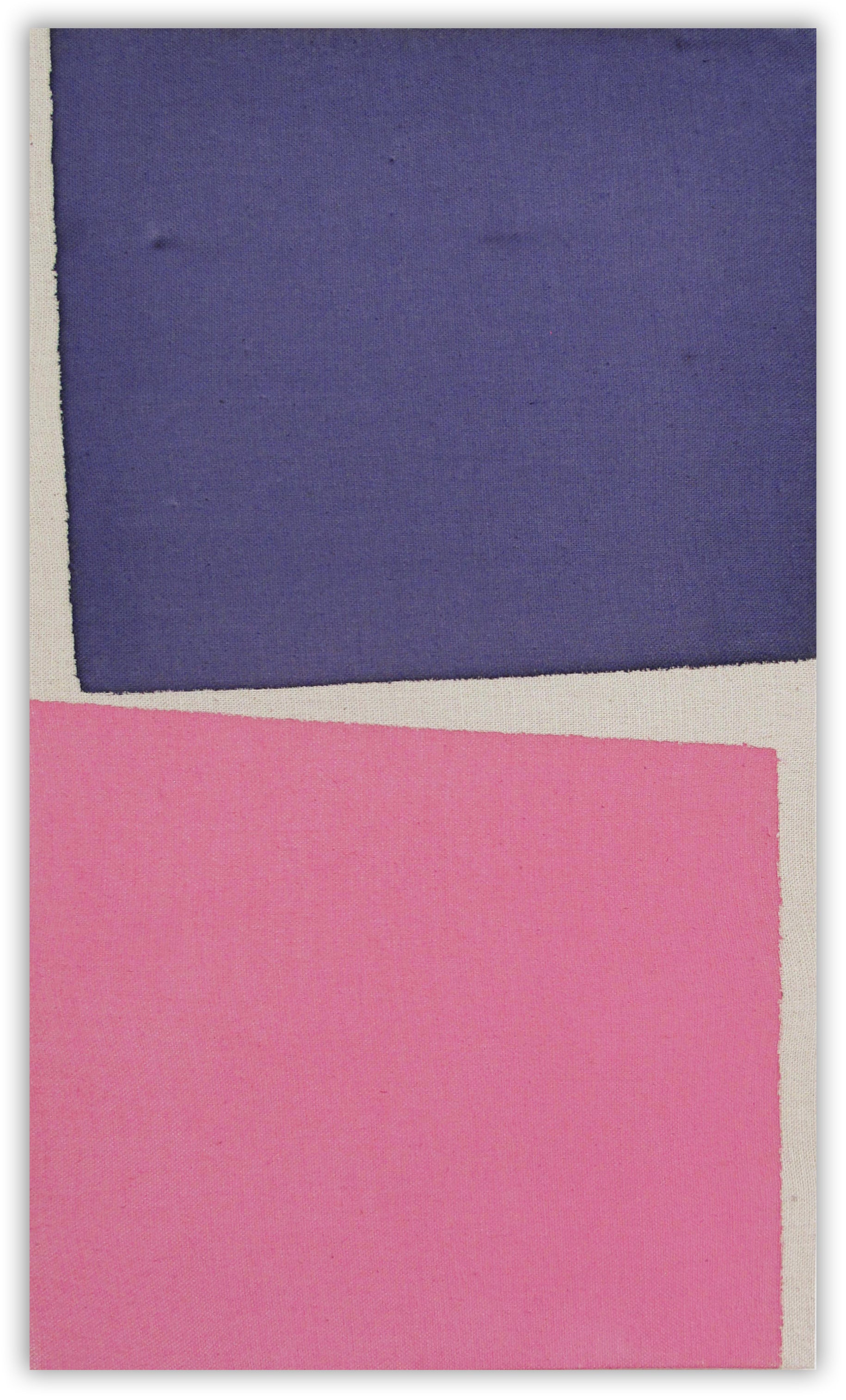 A pink and purple painting on a white background.