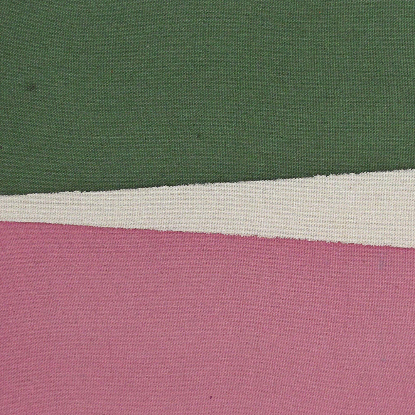 A pink and green painting on a white background.