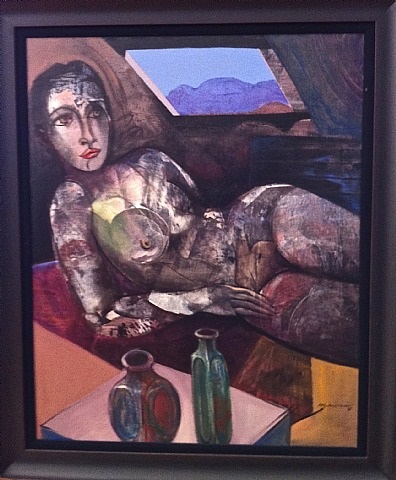 Mujer con floreros by Guillermo Ceniceros, 1985