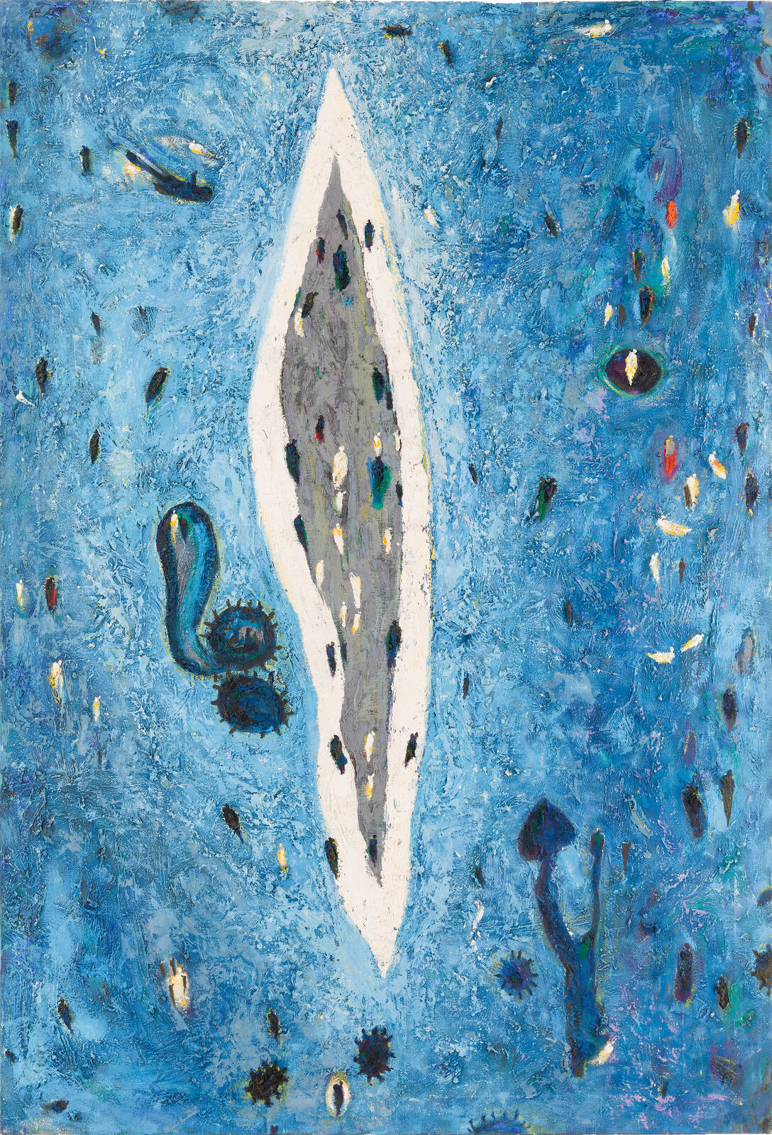 Blaues Flammenfeld by Gunter Damisch, circa 1990/1991