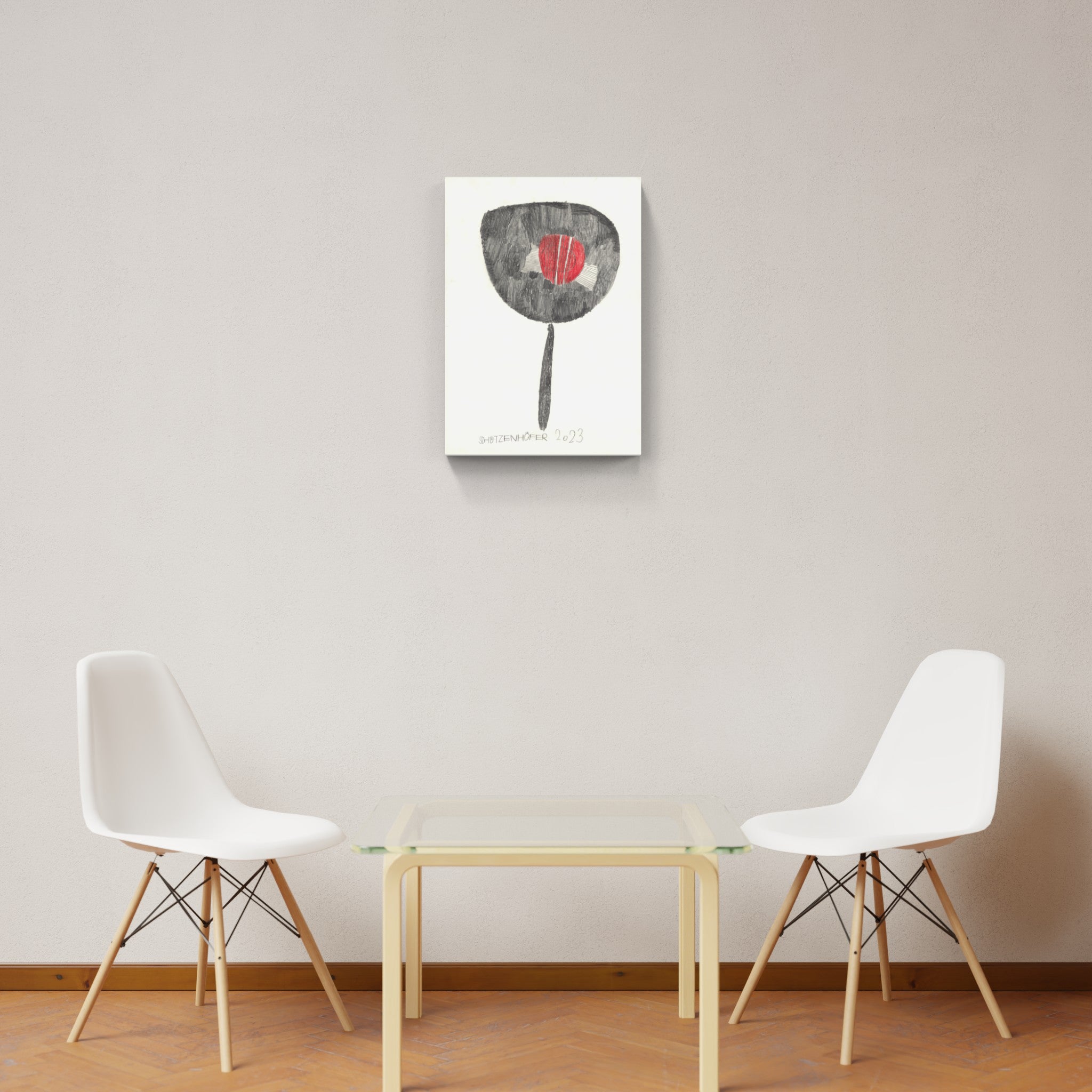 Artwork by Günther Schützenhöfer, A drum, Made of Pencil, coloured pencil 