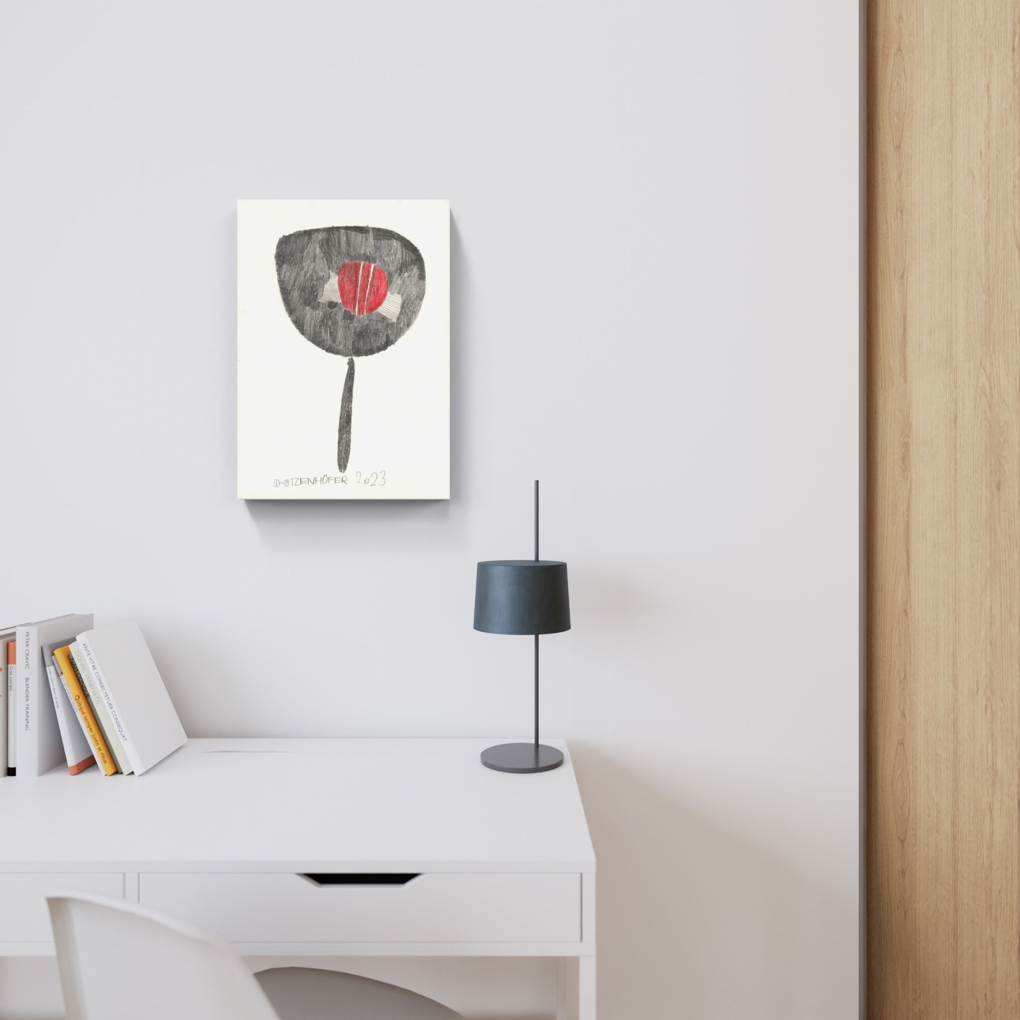 Artwork by Günther Schützenhöfer, A drum, Made of Pencil, coloured pencil 