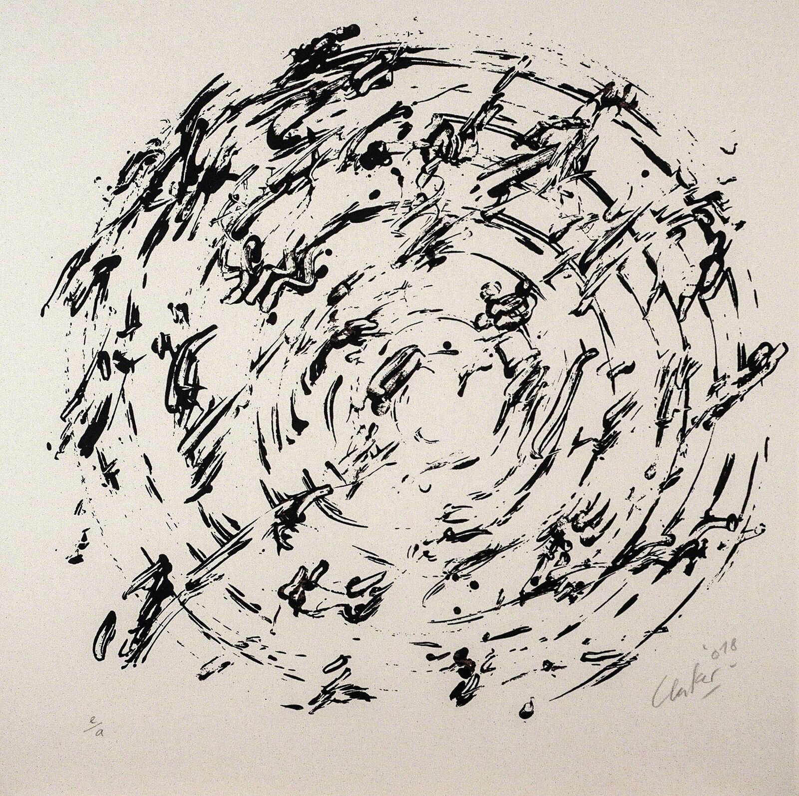Artwork by Günther Uecker, Ouroboros #7, Made of Sand, canvas, wood 
