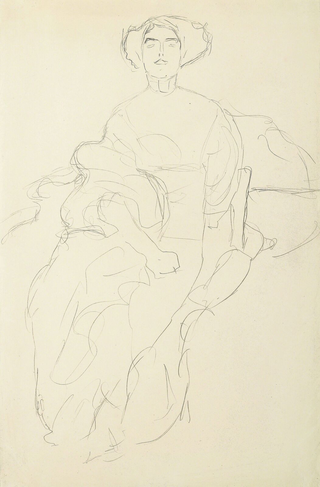 Amalie Zuckerkandl Seated from the Front by Gustav Klimt, 1917