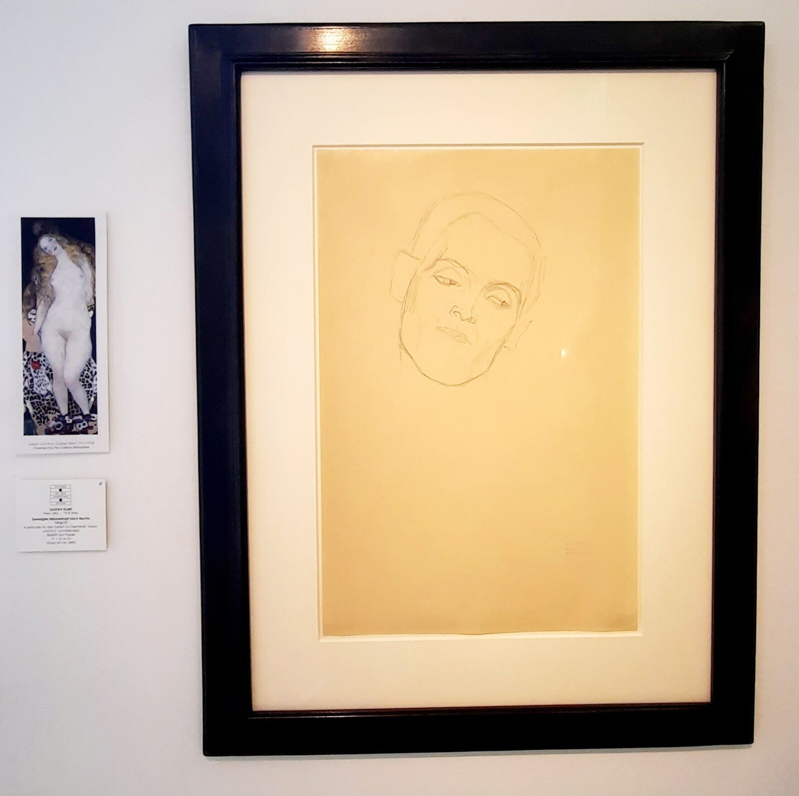Artwork by Gustav Klimt, Inclined Male Head to the Right, Made of Pencil on paper 