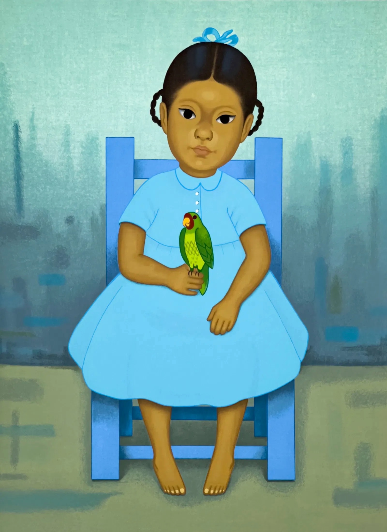 Artwork by Gustavo Montoya, Chica con pajaro, Made of Serigraph 