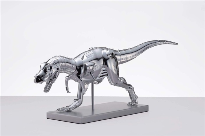 Artwork by Hajime Sorayama, T-Rex Cyborgs, Made of PVC, Silver Plated 