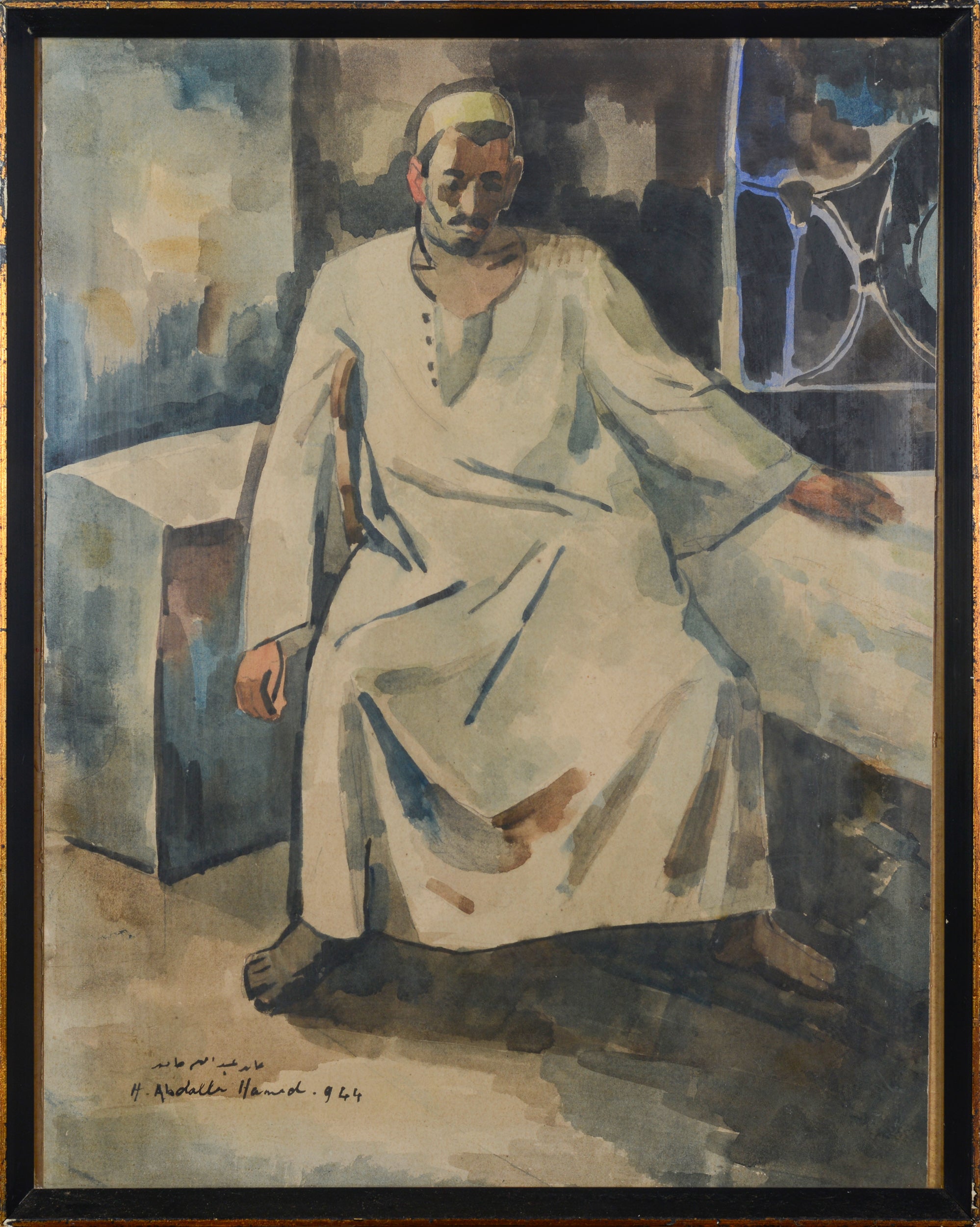 Artwork by Hamed Abdalla, Arab gentleman, Made of Watercolour on paper 