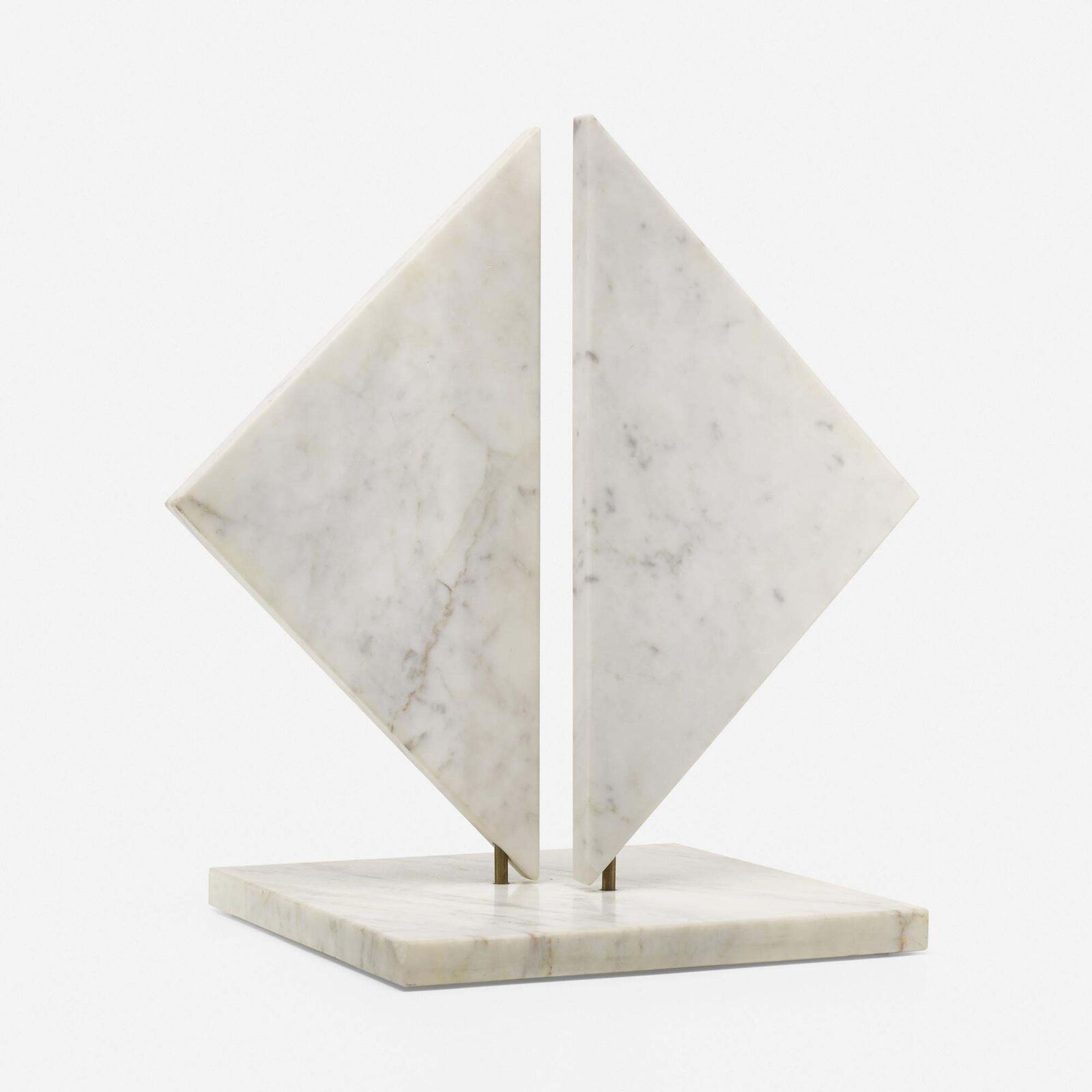 Artwork by Hanna Eshel, Untitled Kinetic Sculpture, Made of Carrara marble and brass 