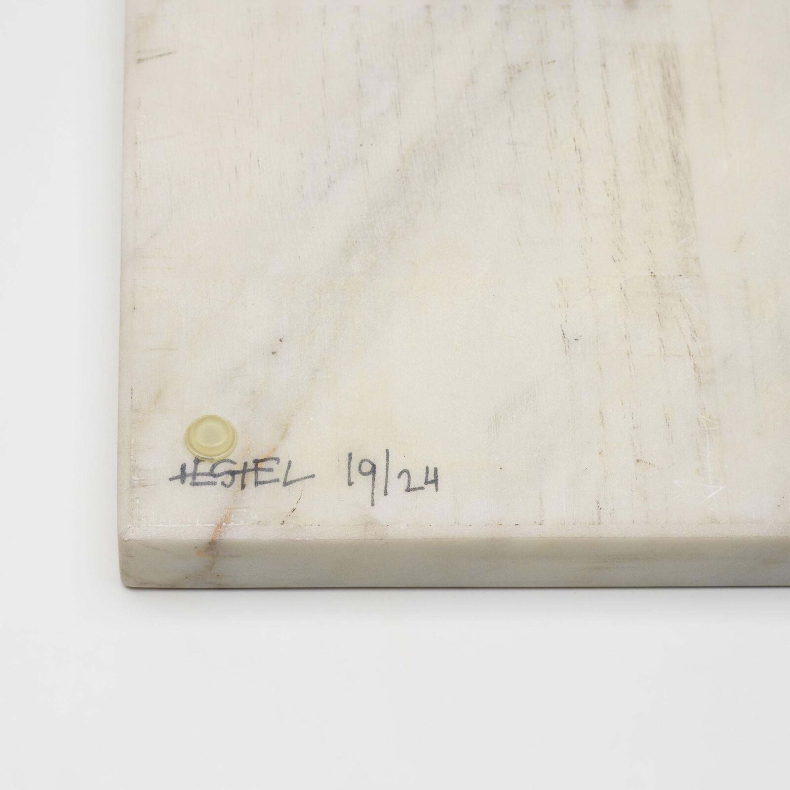 Artwork by Hanna Eshel, Untitled Kinetic Sculpture, Made of Carrara marble and brass 