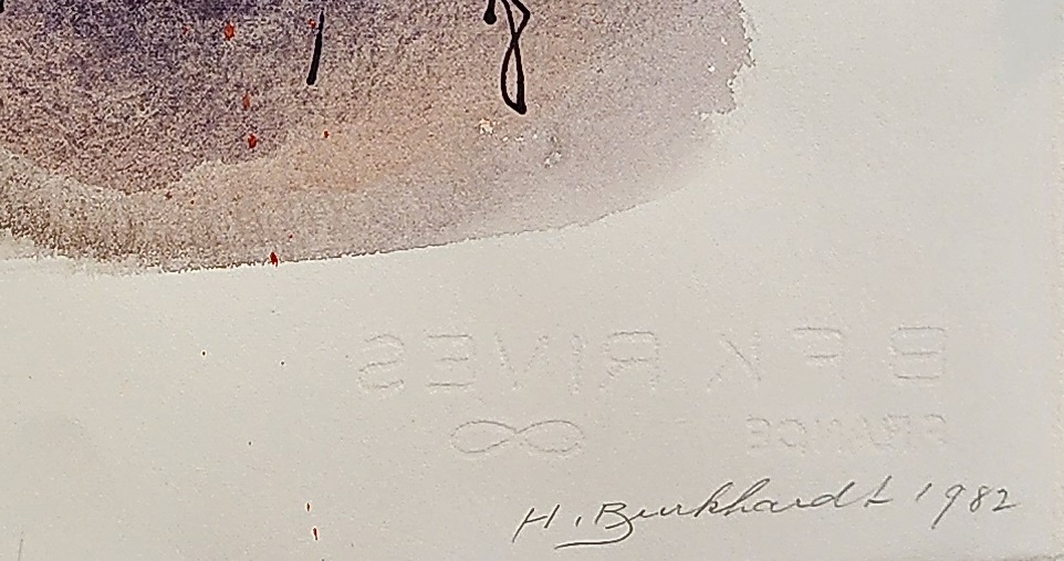 A watercolor painting of a tree with a number four on it.