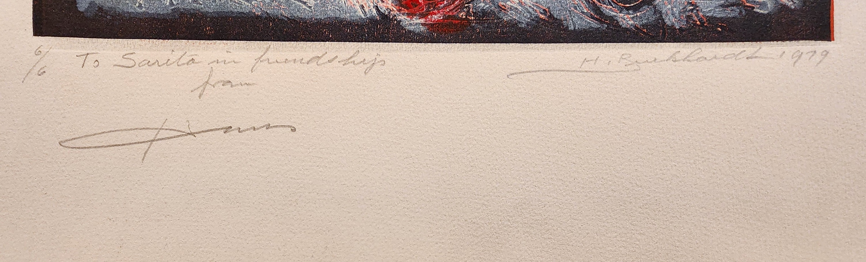 A painting of a woman with a flower in her hair.