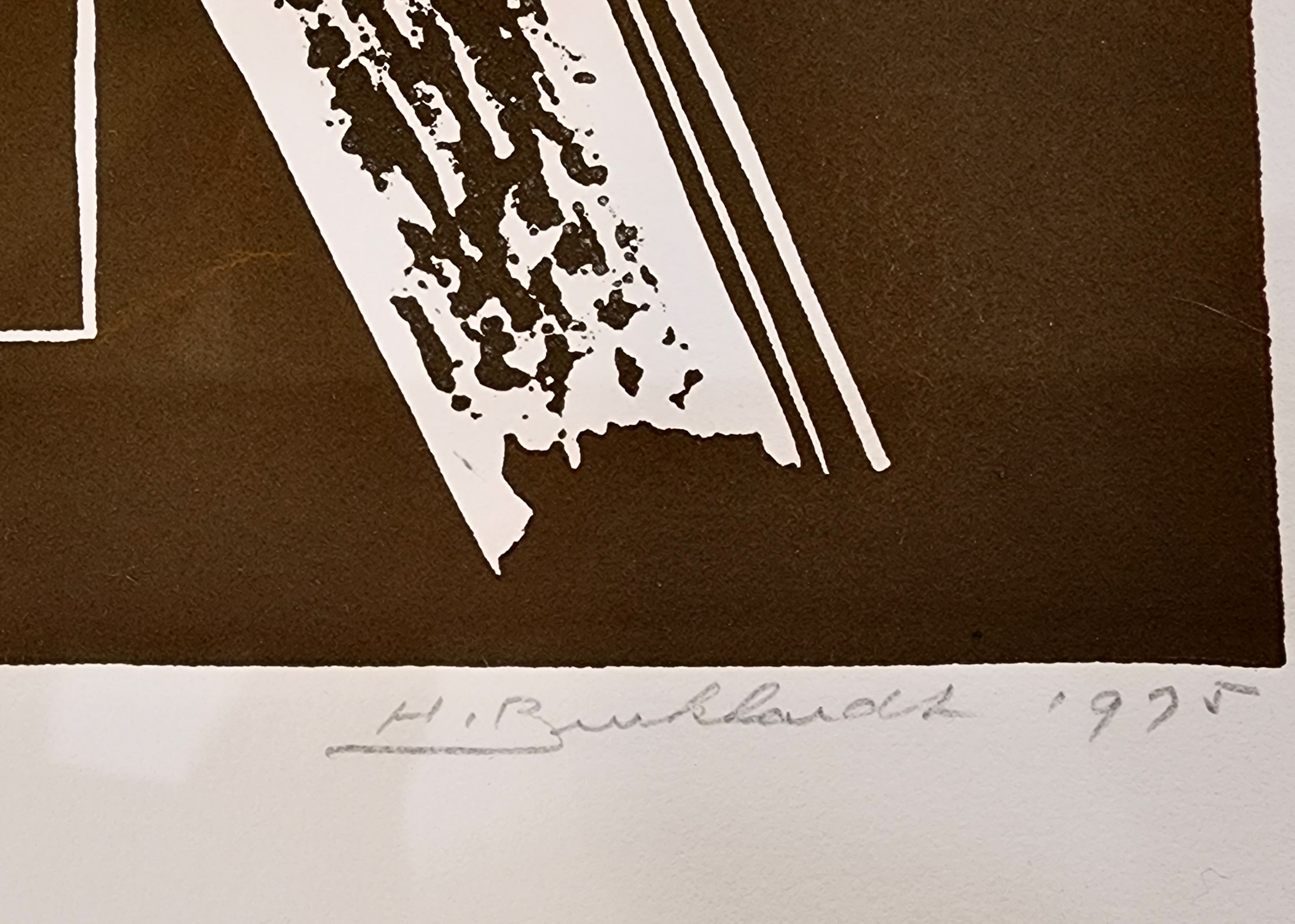 A brown and white print of a man and a woman sitting at a table.