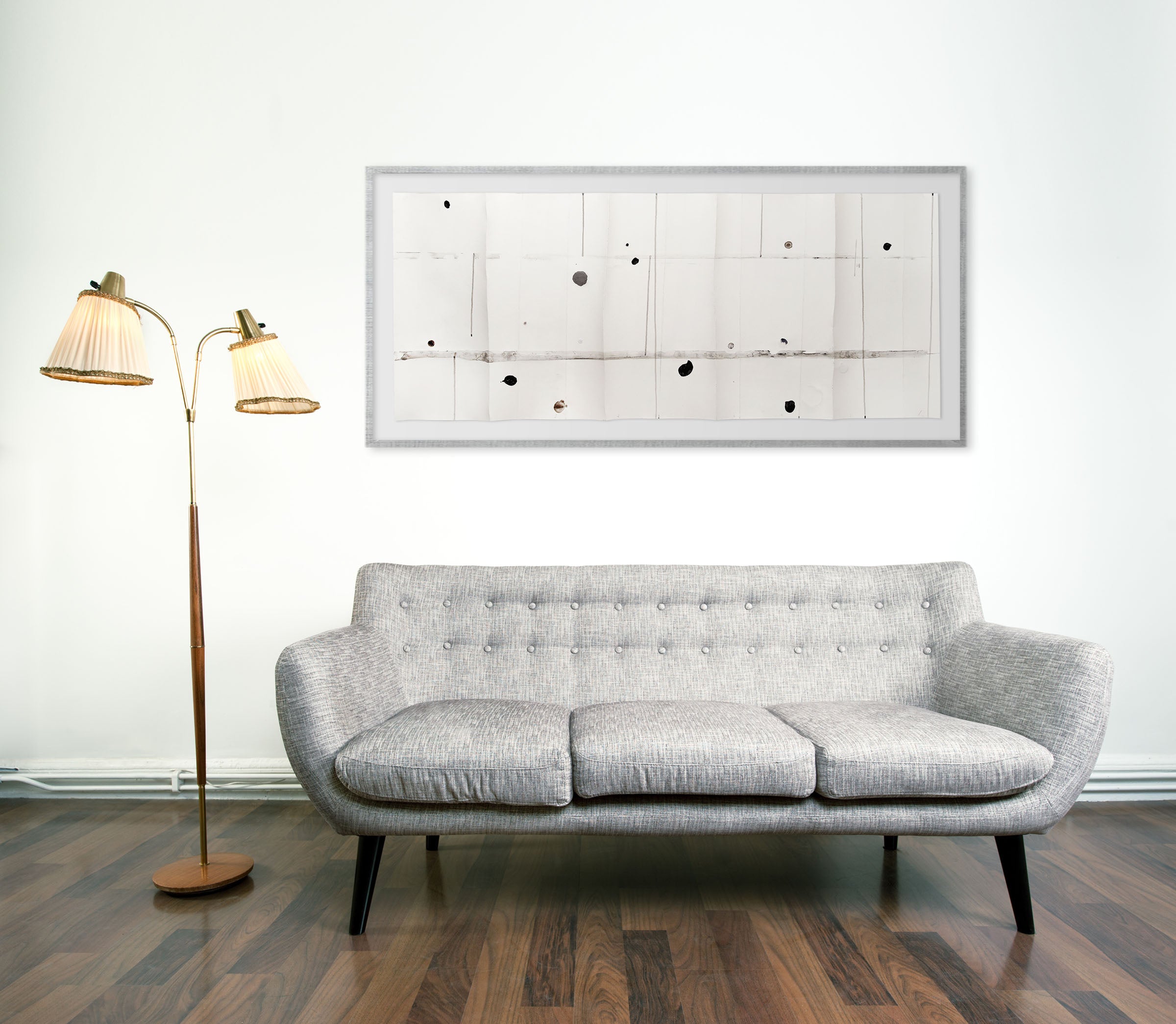 Artwork by Harald Kröner, HK1904YP, Made of Ink, enamel, collage on paper 