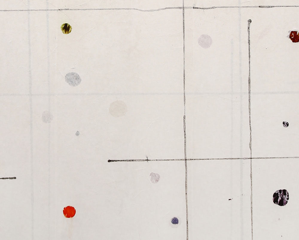 Artwork by Harald Kröner, Tondo 10, Made of Ink, enamel on paper on linen 