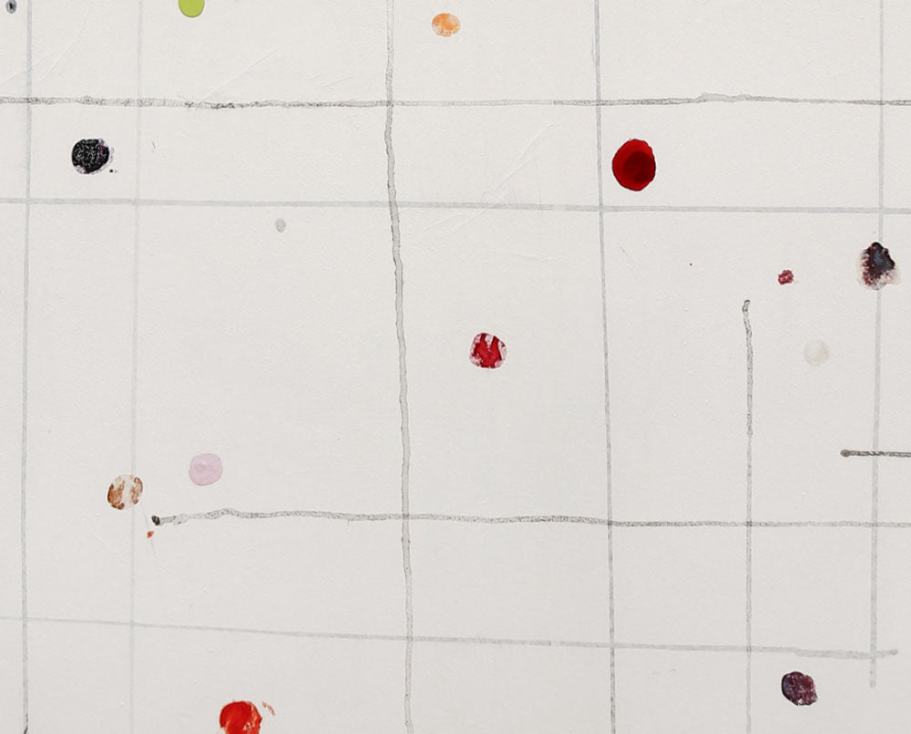 Artwork by Harald Kröner, Tondo 8, Made of Ink, enamel on paper on linen 