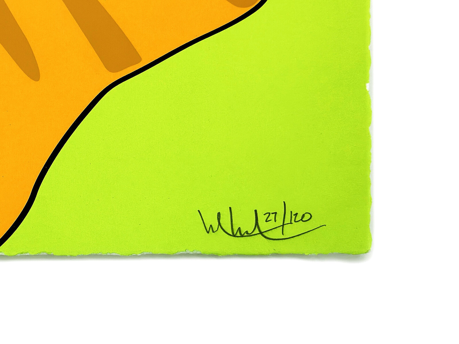 A stylized superhero portrait featuring a figure in purple and yellow gear against a bright lime green background.