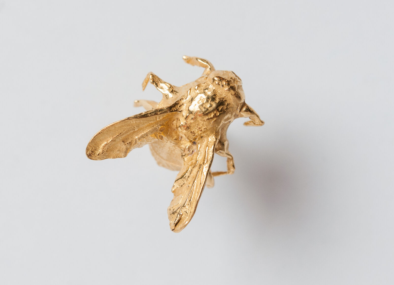A textured silver ring shaped like a moth in flight.