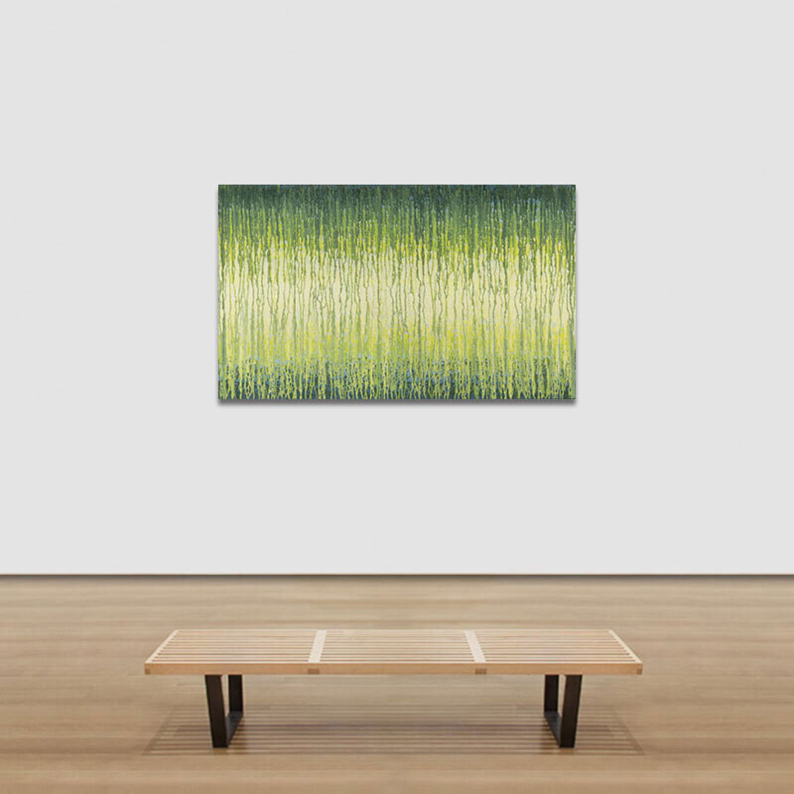 Artwork by Heidi Thompson, Warm Green Veils, Made of Acrylic on Canvas 