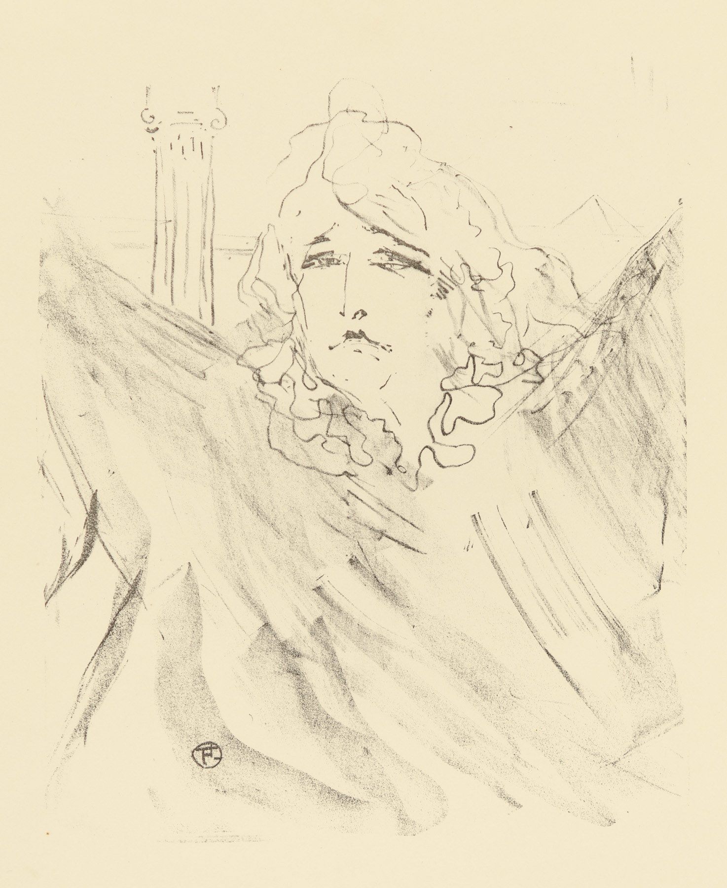 Artwork by Henri de Toulouse-Lautrec, Sarah Bernhardt, Made of Lithograph 