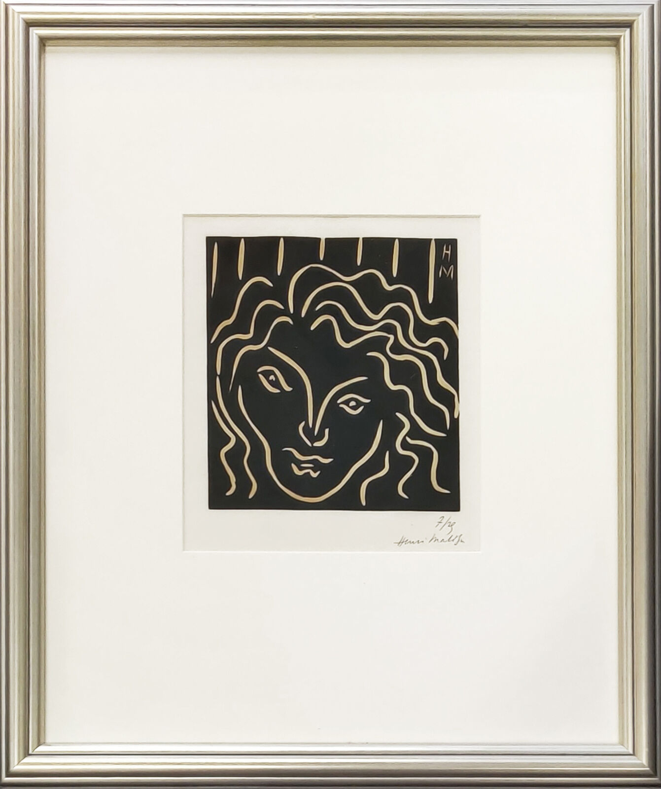 Artwork by Henri Matisse, TETE DE FEMME EN MASCARON, Made of Linocut 