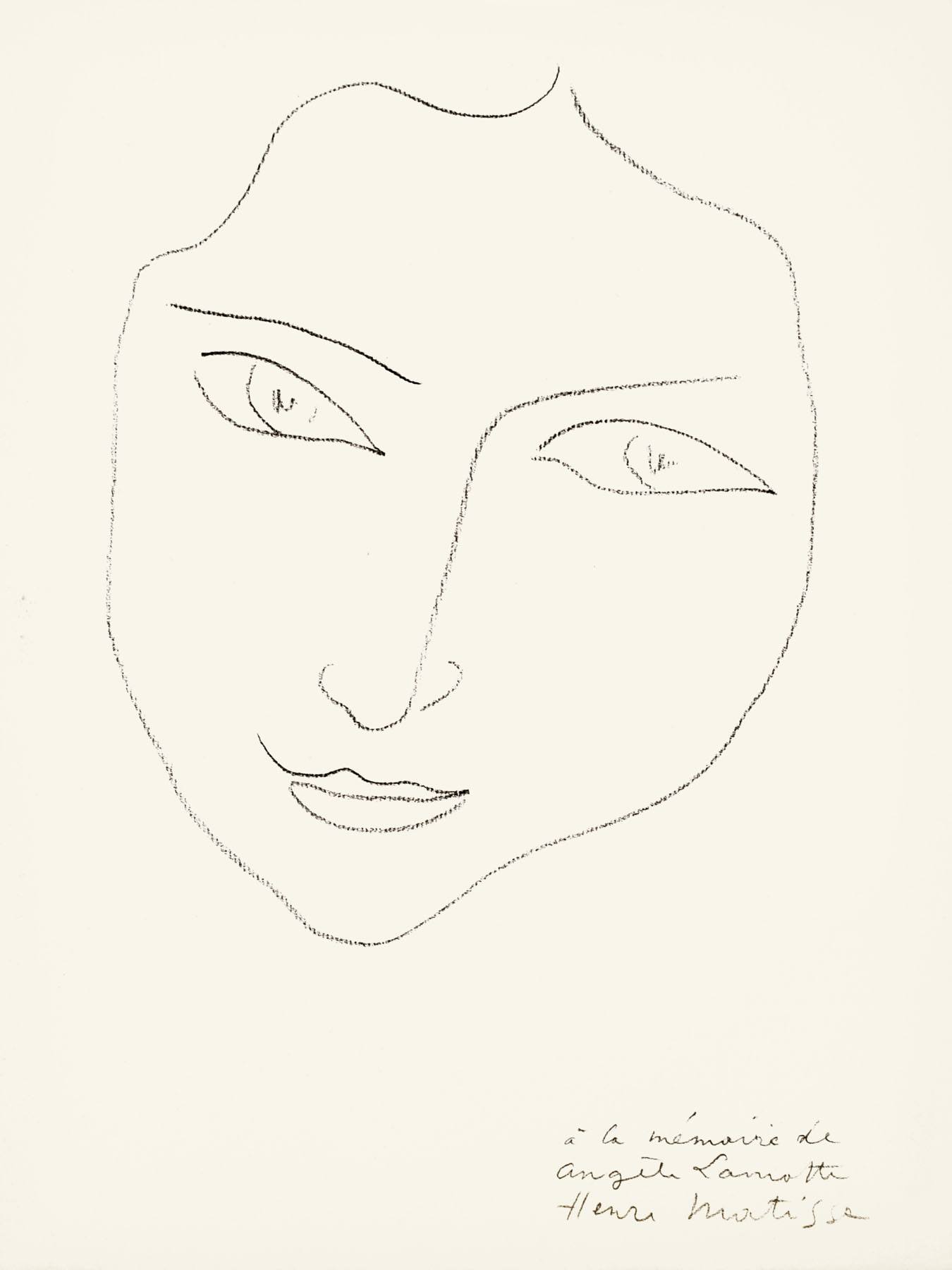 Artwork by Henri Matisse, À La Mémoire De Angèle Lamotte, Made of Lithograph 